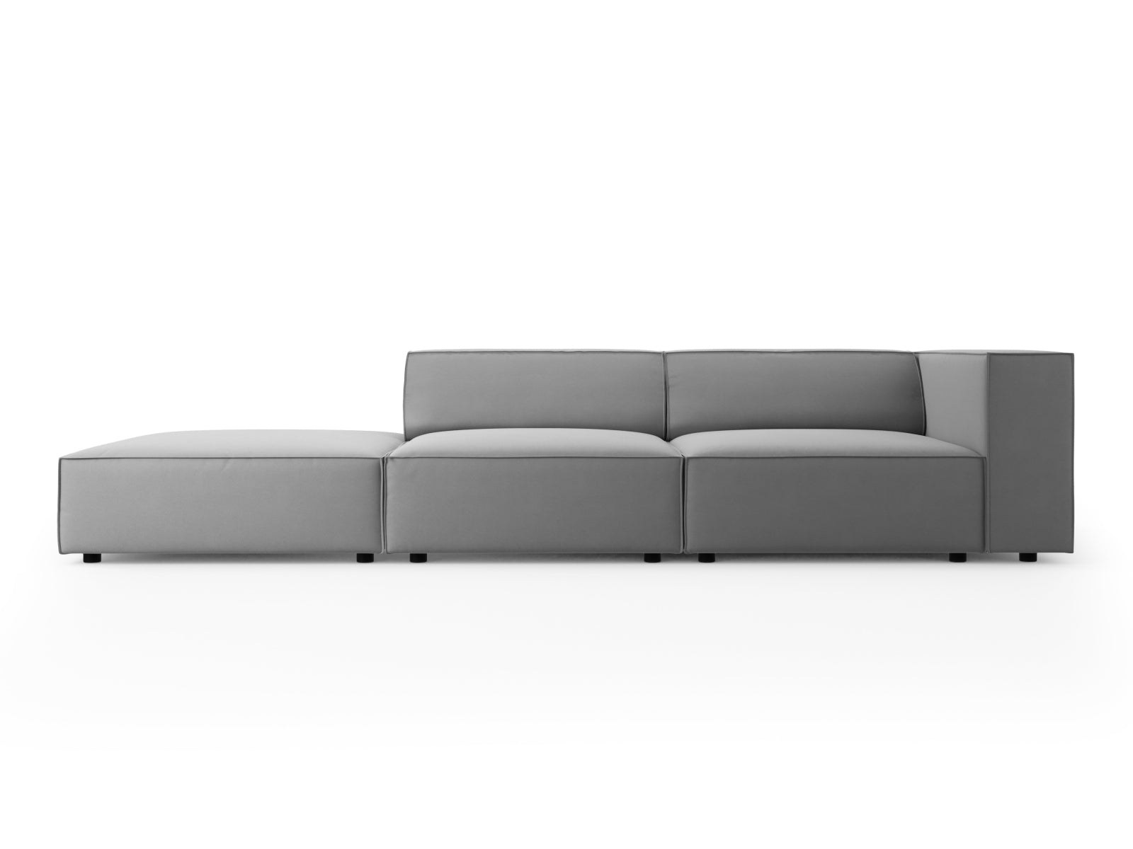 Arendal Velour Sofa links 4 Sitzer in Light Grey präsentiert im Onlineshop von KAQTU Design AG. L-Sofa links ist von Cosmopolitan Design