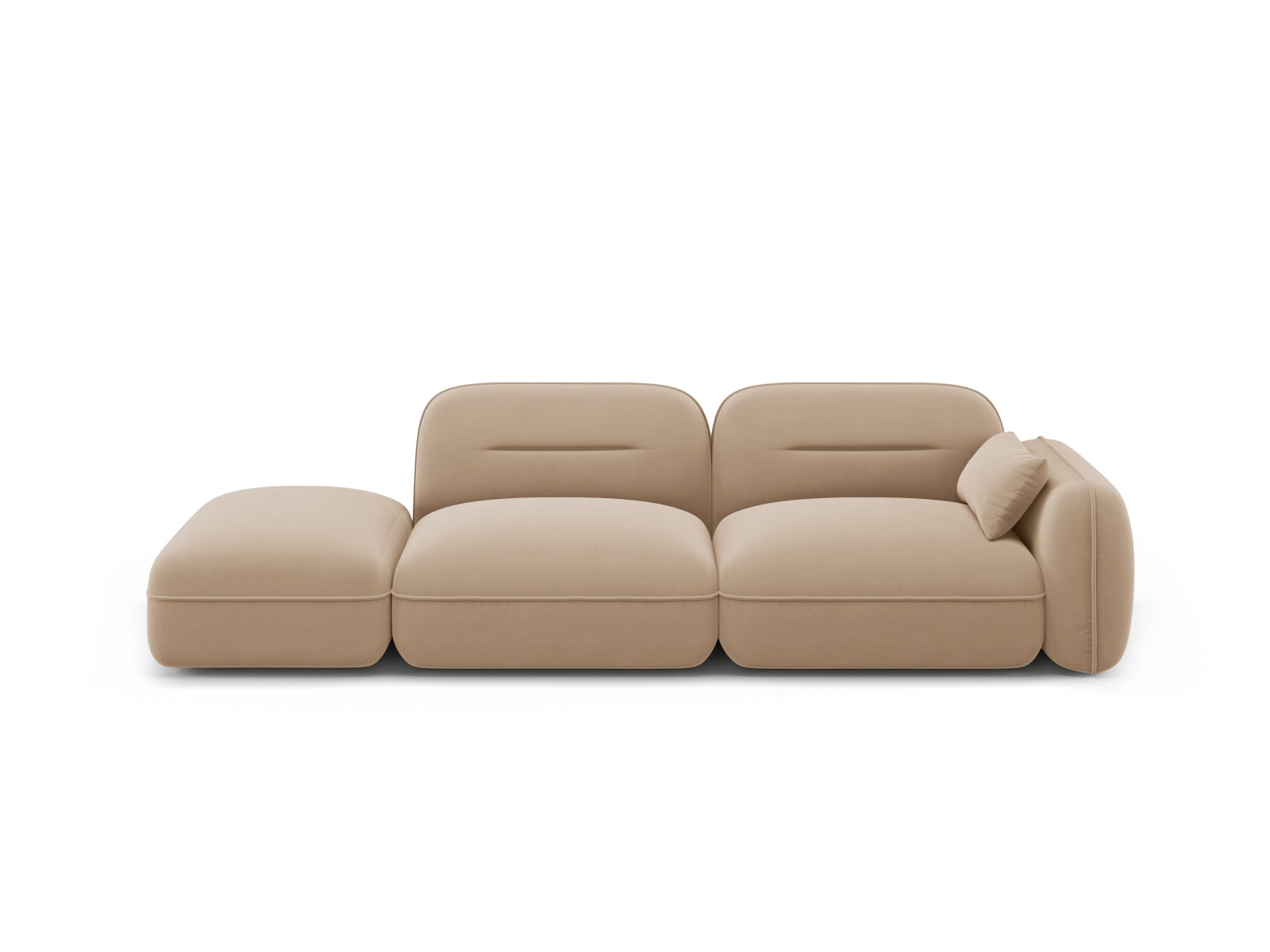 Sydney Velour links Modular Sofa 3 Sitzer in Sand präsentiert im Onlineshop von KAQTU Design AG. 3er Sofa ist von Cosmopolitan Design