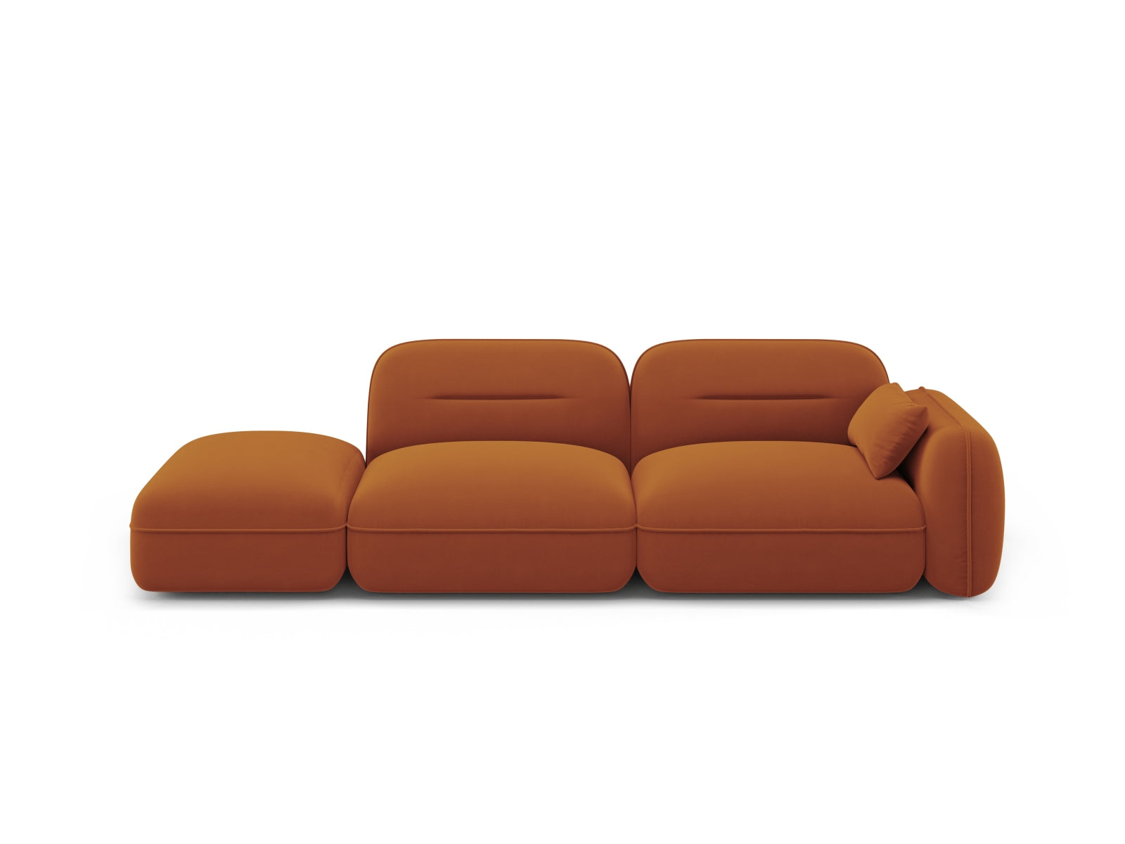 Sydney Velour links Modular Sofa 3 Sitzer in Terracotta präsentiert im Onlineshop von KAQTU Design AG. 3er Sofa ist von Cosmopolitan Design