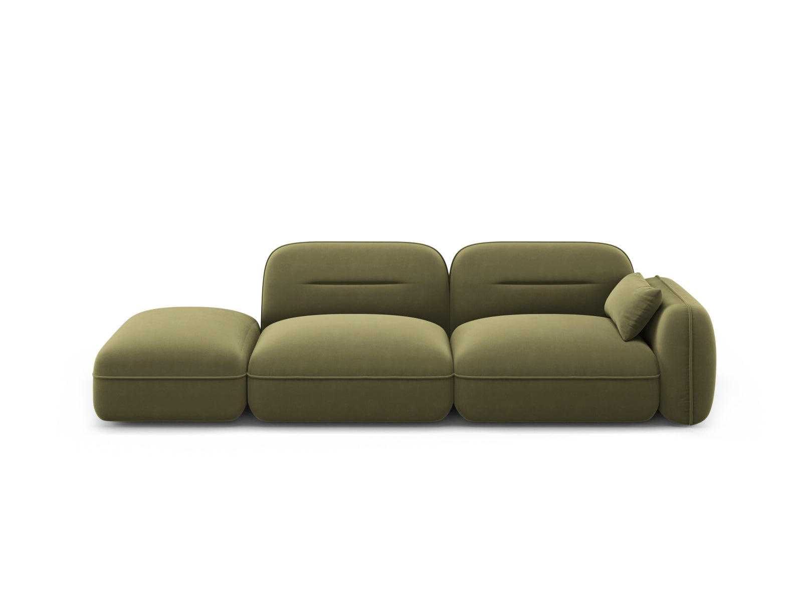 Sydney Velour links Modular Sofa 3 Sitzer in Light Green-Casino präsentiert im Onlineshop von KAQTU Design AG. 3er Sofa ist von Cosmopolitan Design