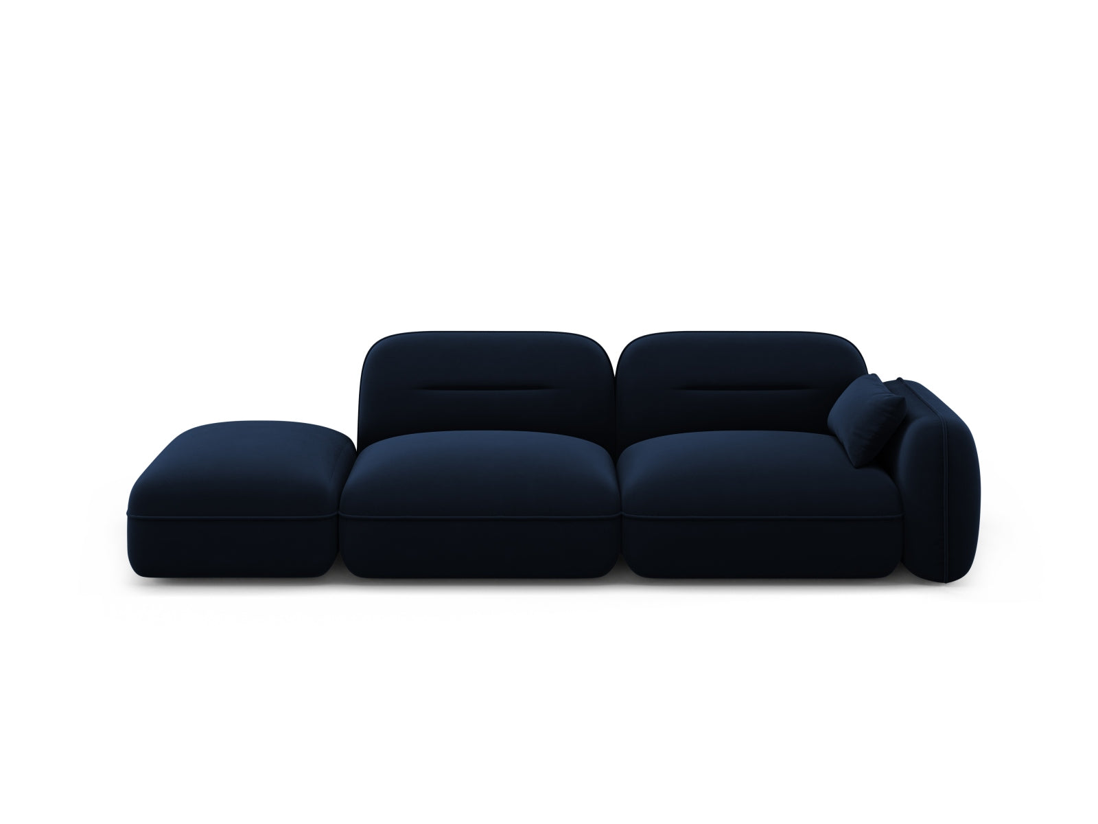 Sydney Velour links Modular Sofa 3 Sitzer in Royal Blue-Casino präsentiert im Onlineshop von KAQTU Design AG. 3er Sofa ist von Cosmopolitan Design