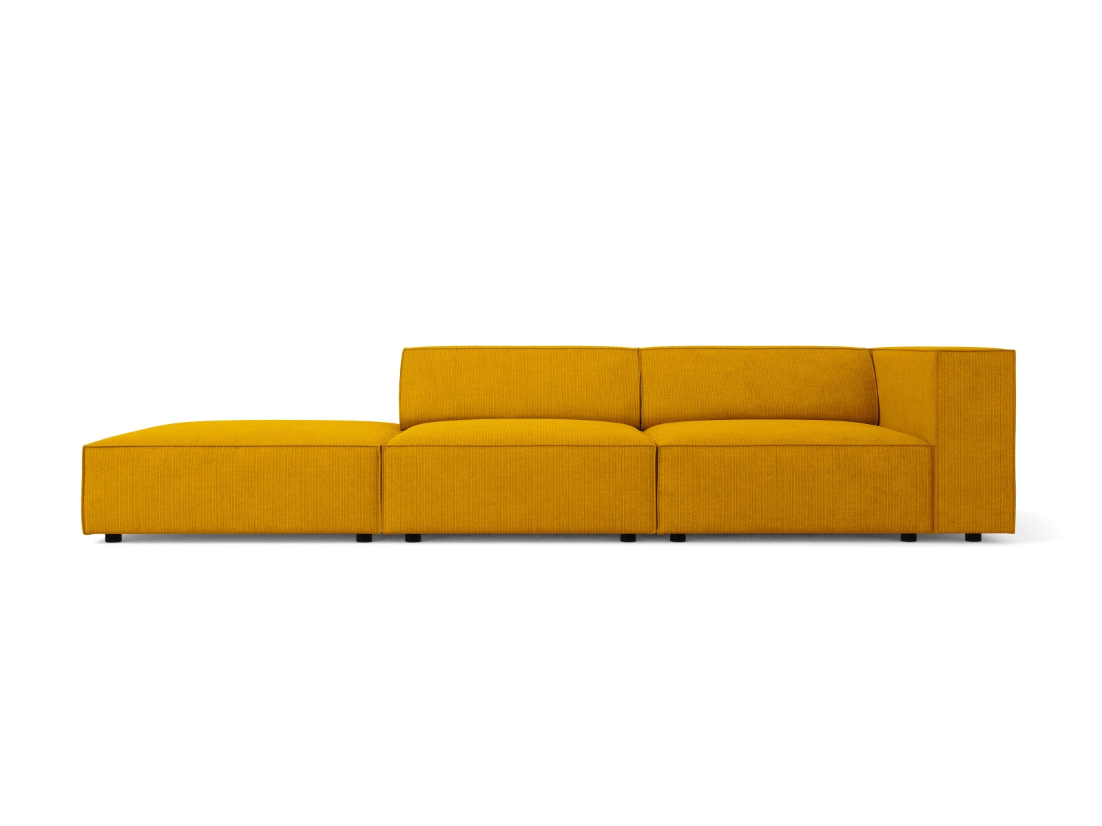 Arendal Sofa links 4 Sitzer in Mustard präsentiert im Onlineshop von KAQTU Design AG. L-Sofa links ist von Cosmopolitan Design