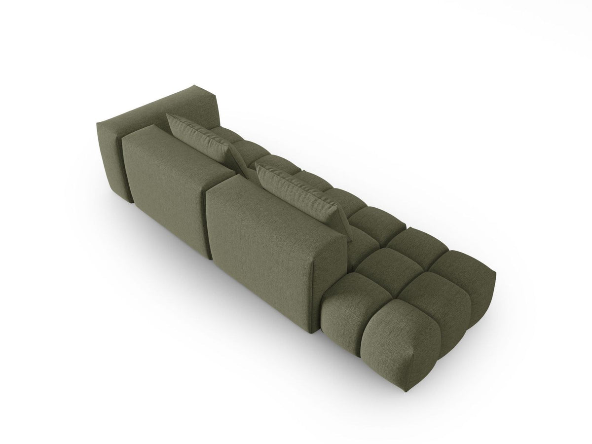 Modulares 4er Sofa Verona von Cosmopolitan Design in Beige-Sorella Stoff mit schwarzen Kunststoffbeinen und geradliniger Form