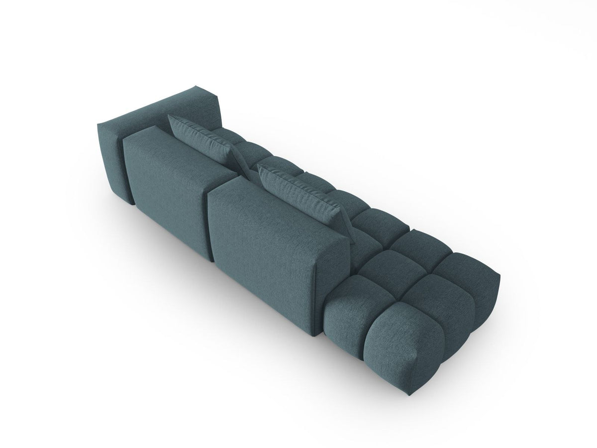Modulares 4er Sofa Verona von Cosmopolitan Design in Beige-Sorella Stoff mit schwarzen Kunststoffbeinen und geradliniger Form