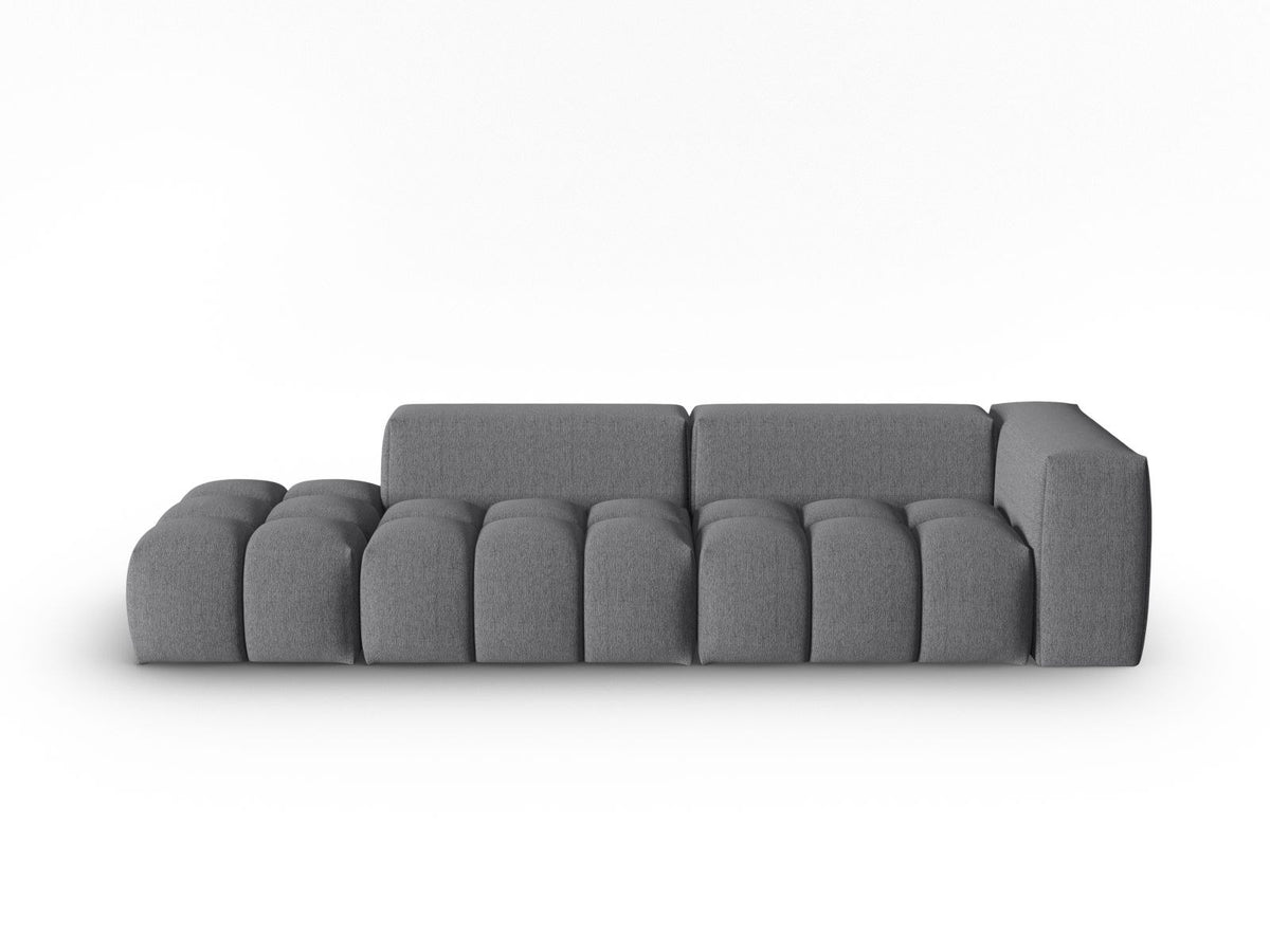 Modulares 4er Sofa Verona von Cosmopolitan Design in Beige-Sorella Stoff mit schwarzen Kunststoffbeinen und geradliniger Form