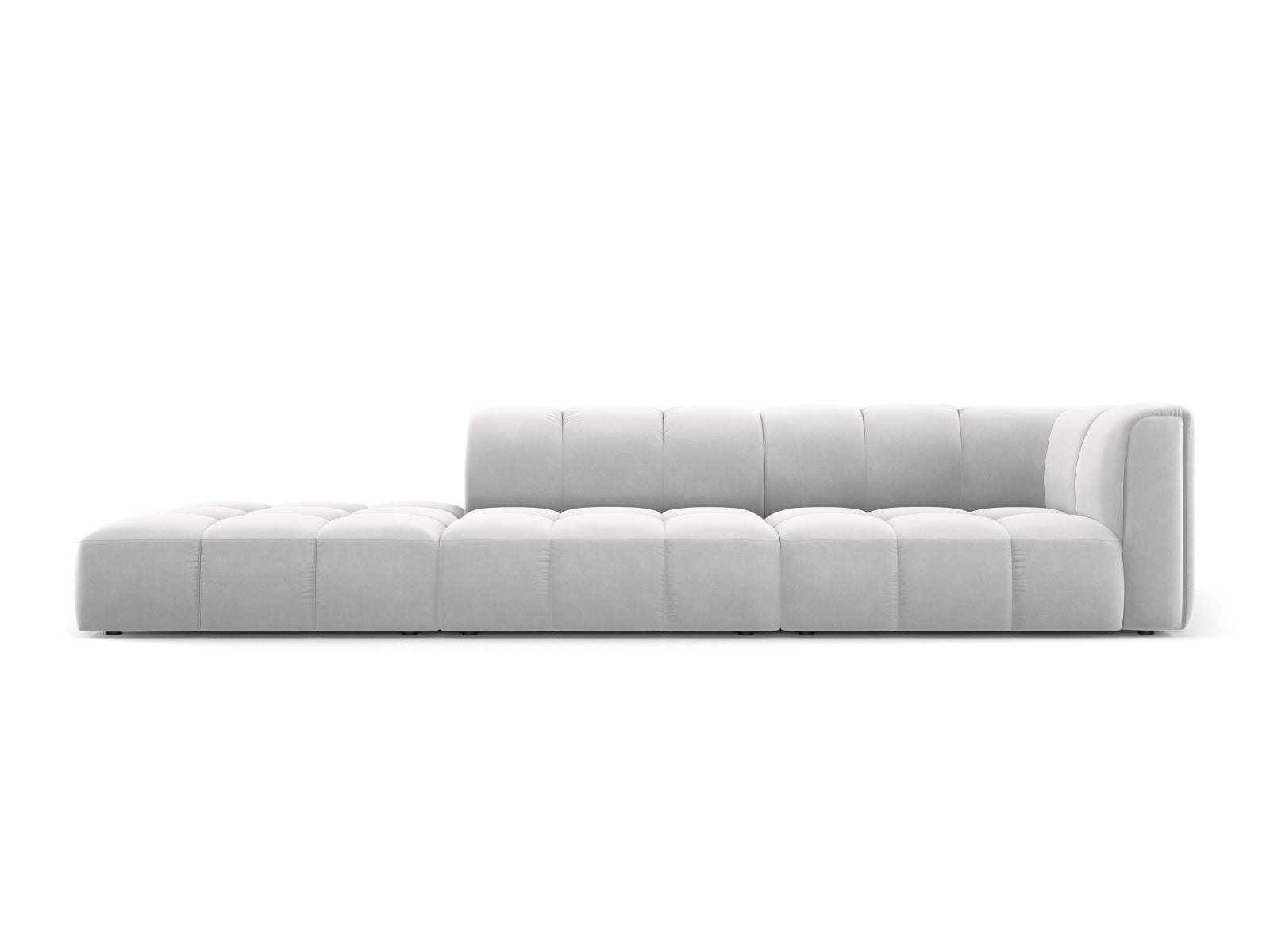 4-Sitzer Modular Sofa links Moritz in Silver-Bluvel präsentiert im Onlineshop von KAQTU Design AG. 4er Sofa ist von Cosmopolitan Design