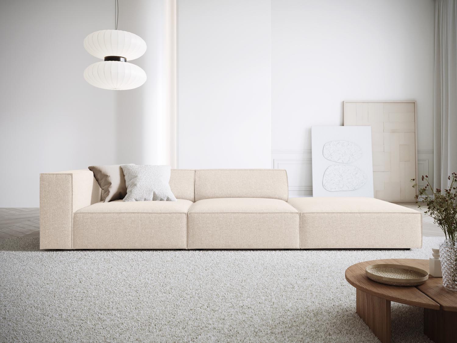 Entdecken Sie das Arendal Sofa rechts 4 Sitzer von Cosmopolitan Design – elegantes Design, optimaler Komfort und grosszügige 287 cm für Ihr modernes Zuhause.