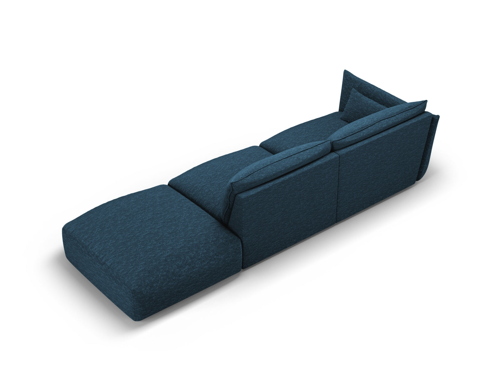 Elegantes 4-Sitzer Sofa rechts Matera in Royal Blue-Haga, ideal für stilvolle Wohnräume und entspannte Abende, erhältlich bei KAQTU.