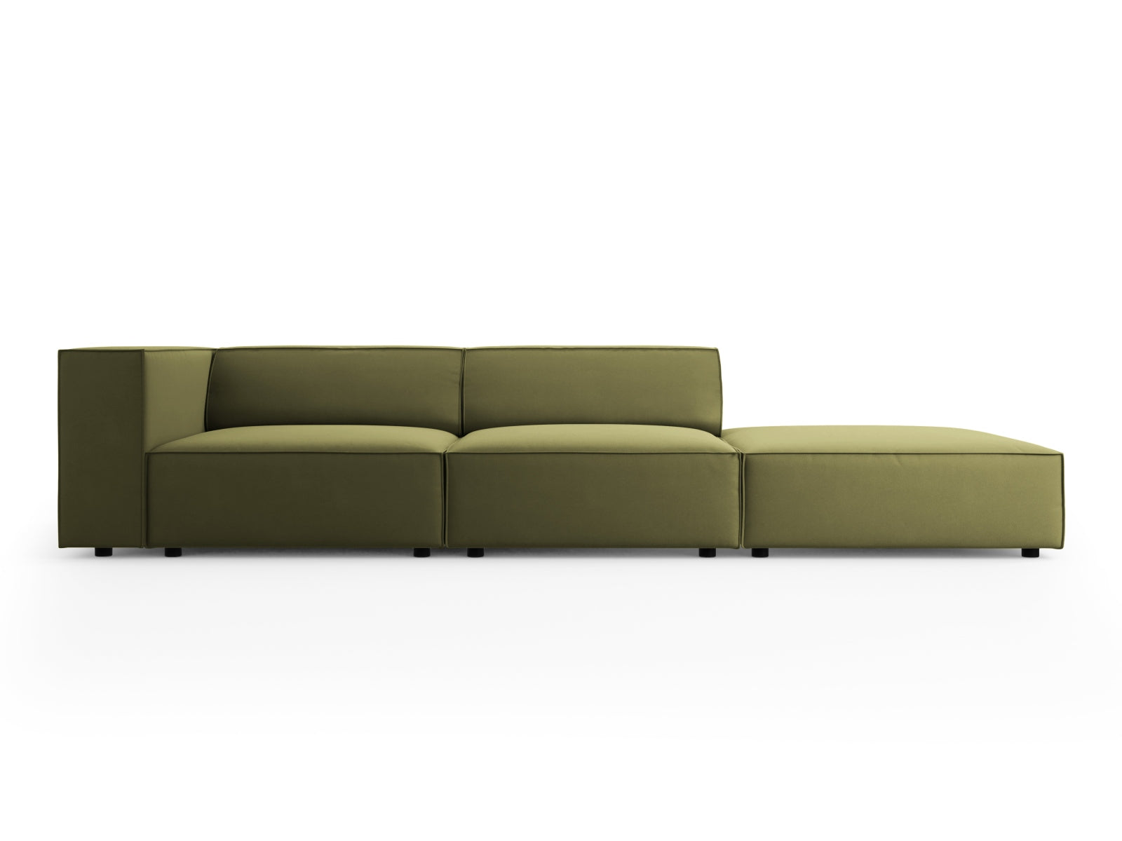 Arendal Velour Sofa rechts 4 Sitzer in Light Green präsentiert im Onlineshop von KAQTU Design AG. L-Sofa rechts ist von Cosmopolitan Design