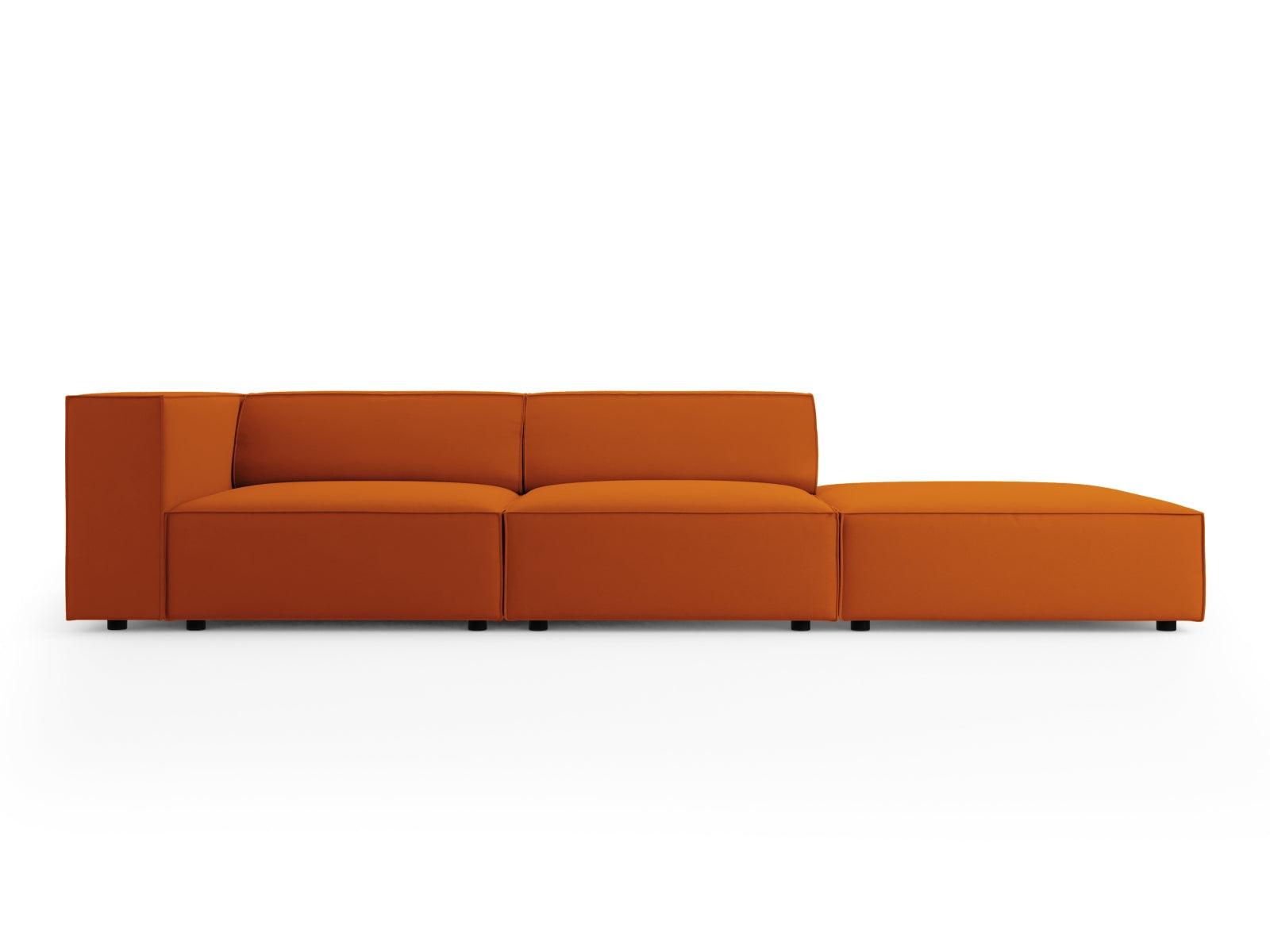 Arendal Velour Sofa rechts 4 Sitzer in Terracotta präsentiert im Onlineshop von KAQTU Design AG. L-Sofa rechts ist von Cosmopolitan Design
