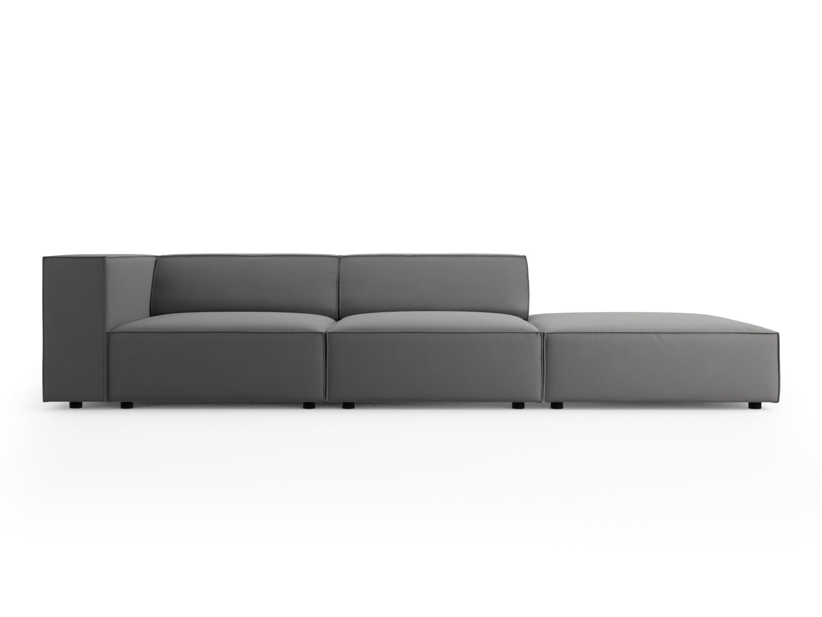Arendal Velour Sofa rechts 4 Sitzer in Warm grey präsentiert im Onlineshop von KAQTU Design AG. L-Sofa rechts ist von Cosmopolitan Design