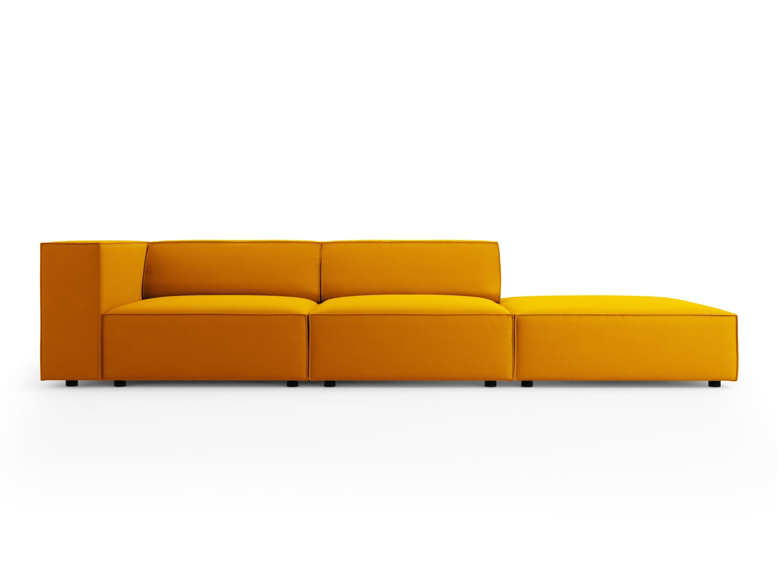 Arendal Velour Sofa rechts 4 Sitzer in Yellow präsentiert im Onlineshop von KAQTU Design AG. L-Sofa rechts ist von Cosmopolitan Design