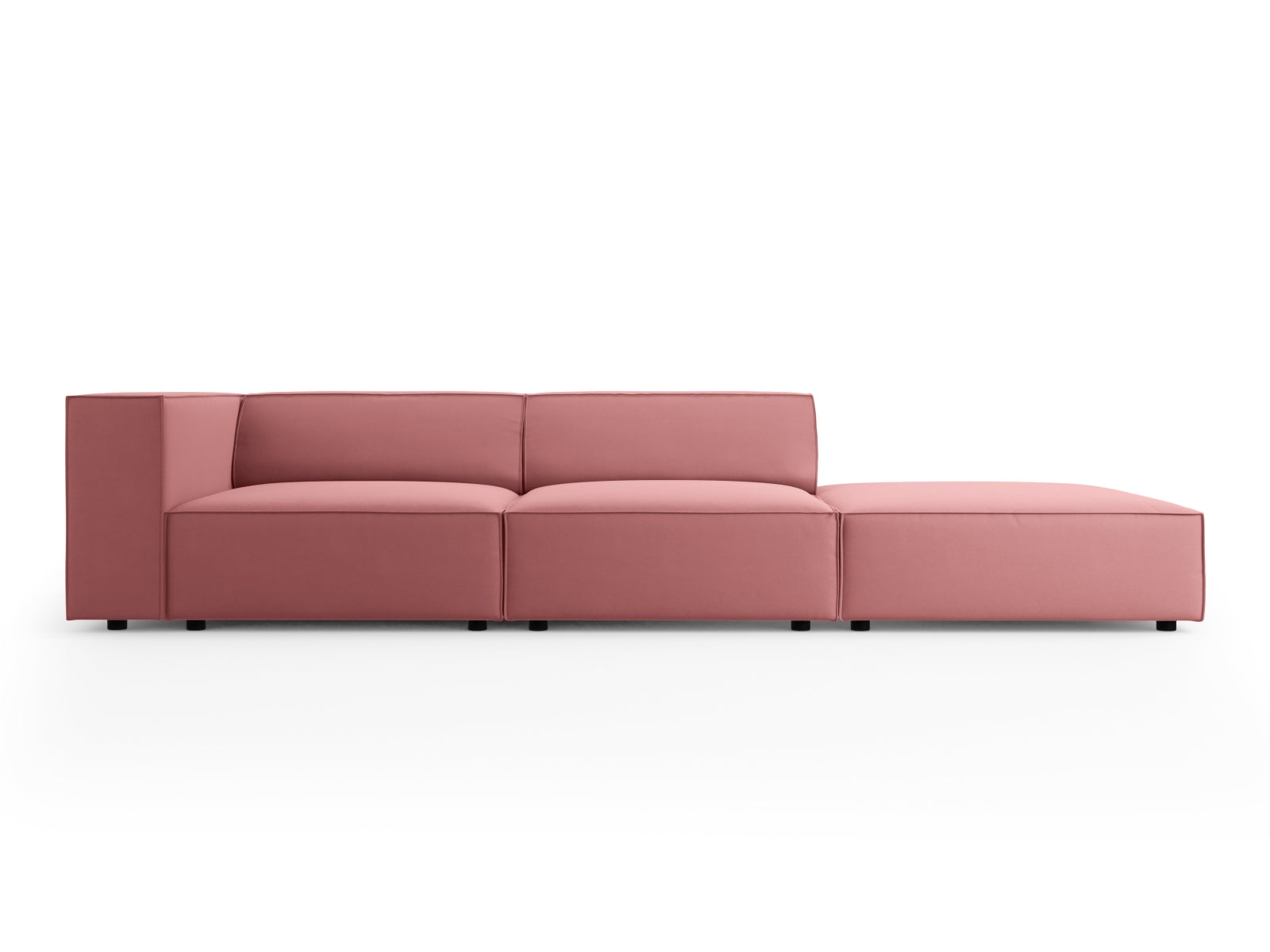 Arendal Velour Sofa rechts 4 Sitzer in Flamingo präsentiert im Onlineshop von KAQTU Design AG. L-Sofa rechts ist von Cosmopolitan Design
