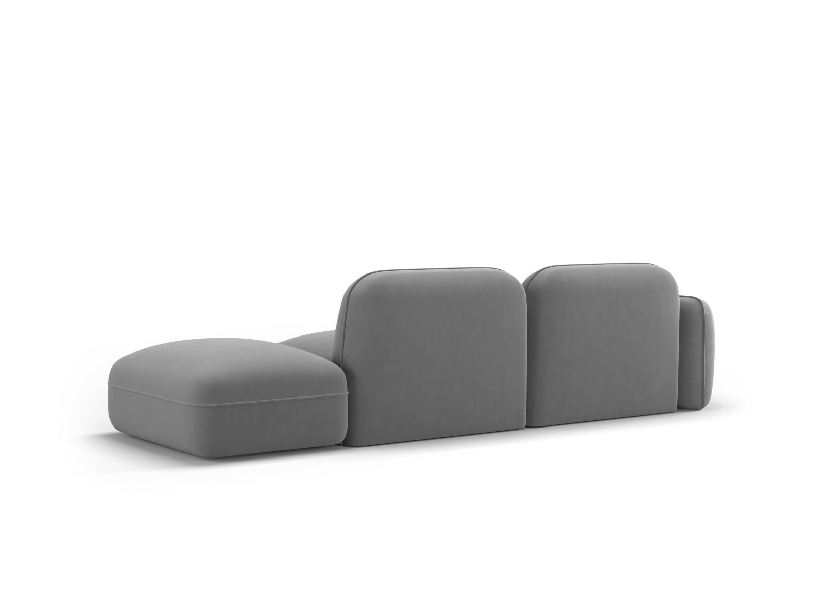 Elegantes 3-Sitzer Sofa "Sydney" in stilvollem Hellgrau, aus weichem Velours, ideal für zeitgemäße Wohnräume und gemütliche Atmosphäre.