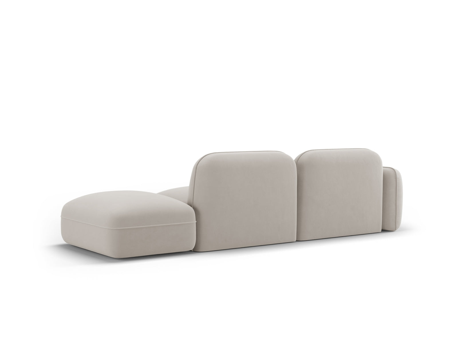Elegantes 3-Sitzer Sofa "Sydney" aus weichem Velours, rechtsseitig, ideal für stilvolle und gemütliche Wohnräume.