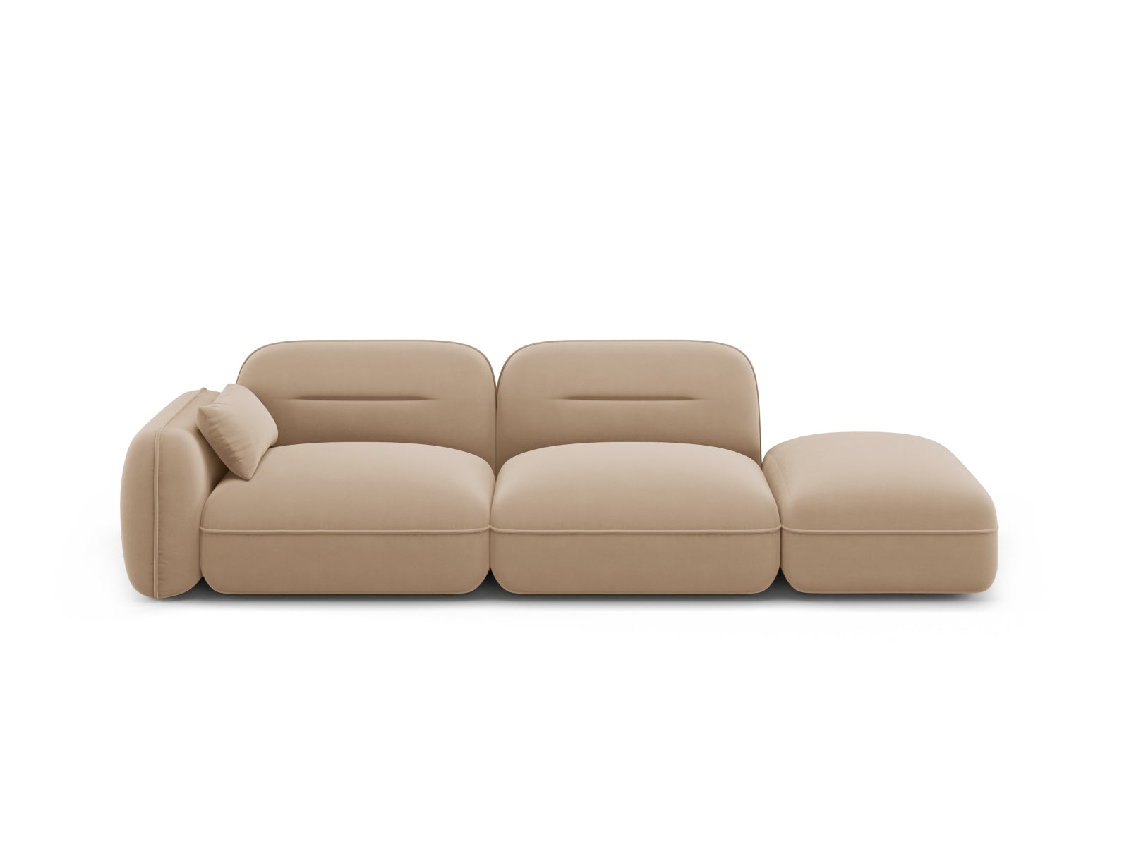 Sydney Velour Modular sofa rechts 3 Sitzer in Sand präsentiert im Onlineshop von KAQTU Design AG. 3er Sofa ist von Cosmopolitan Design