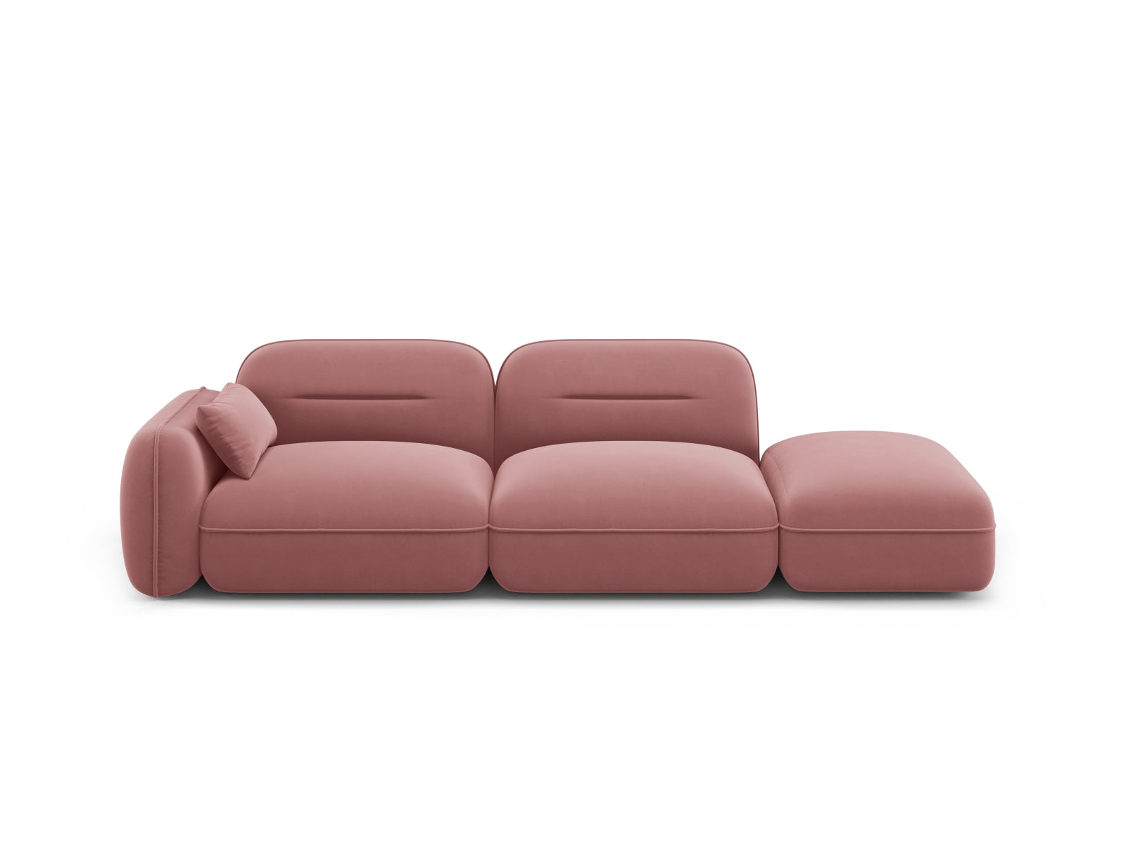 Sydney Velour Modular sofa rechts 3 Sitzer in Flamingo präsentiert im Onlineshop von KAQTU Design AG. 3er Sofa ist von Cosmopolitan Design
