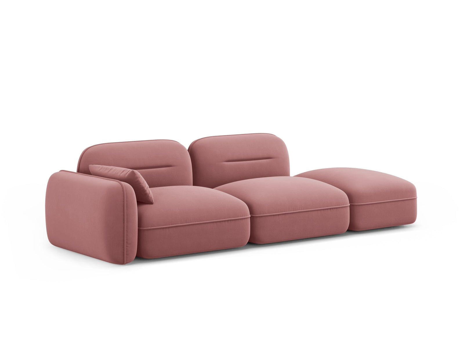 Modulares 3-Sitzer Sofa "Sydney" in hochwertigem Velours, rechtsseitig, ideal für stilvolle und moderne Wohnräume von Cosmopolitan Design.
