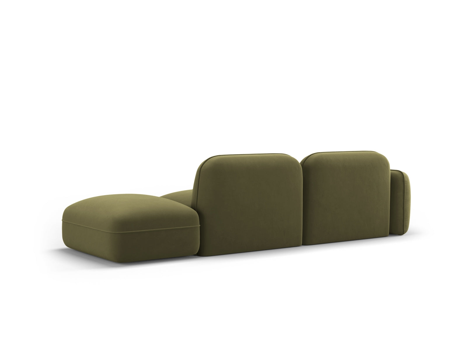 Elegantes 3-Sitzer Sofa "Sydney" in sanftem Hellgrün, aus hochwertigem Velour, ideal für stilvolle und zeitgemäße Wohnräume.