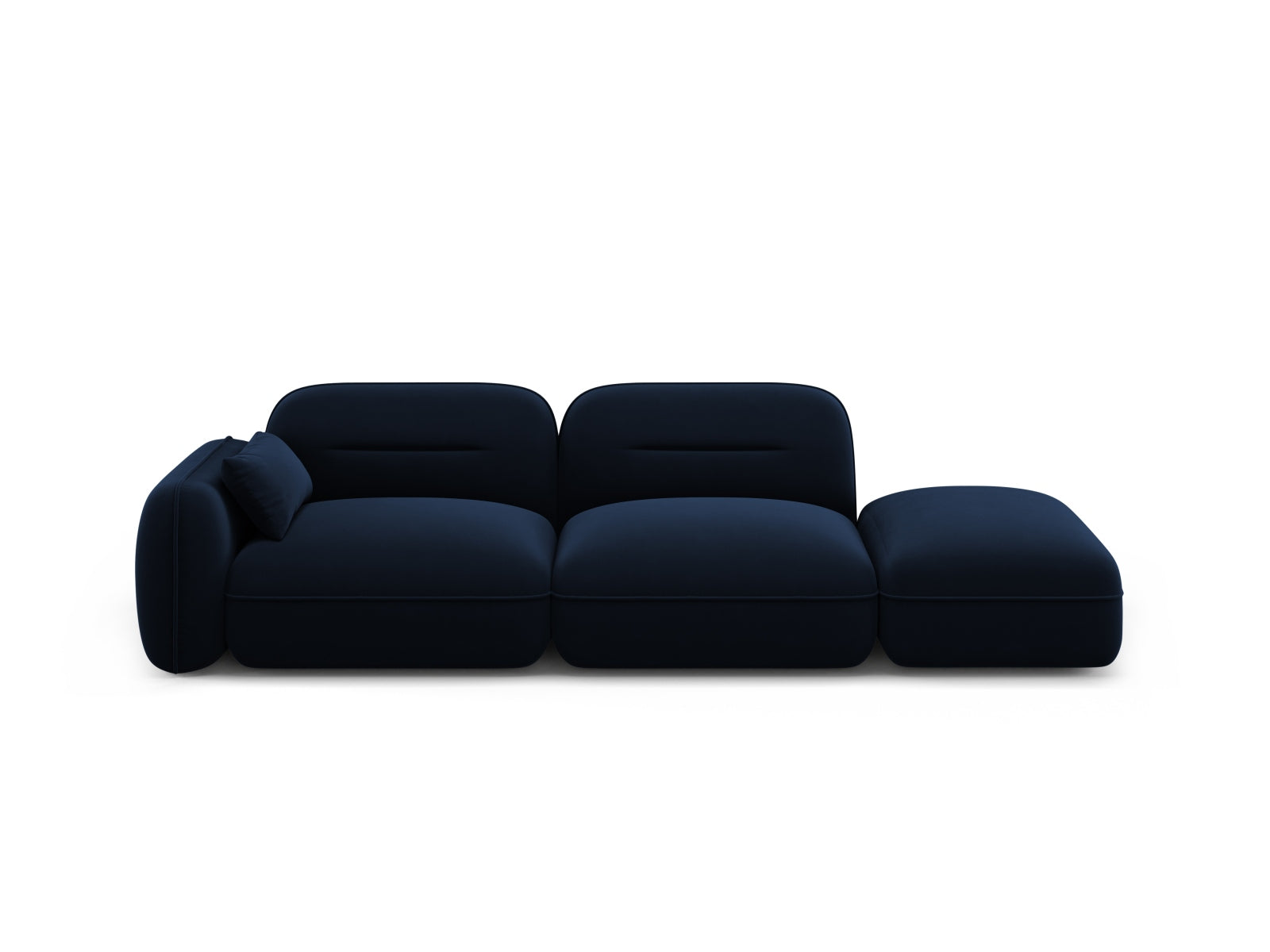 Sydney Velour Modular sofa rechts 3 Sitzer in Royal Blue-Casino präsentiert im Onlineshop von KAQTU Design AG. 3er Sofa ist von Cosmopolitan Design