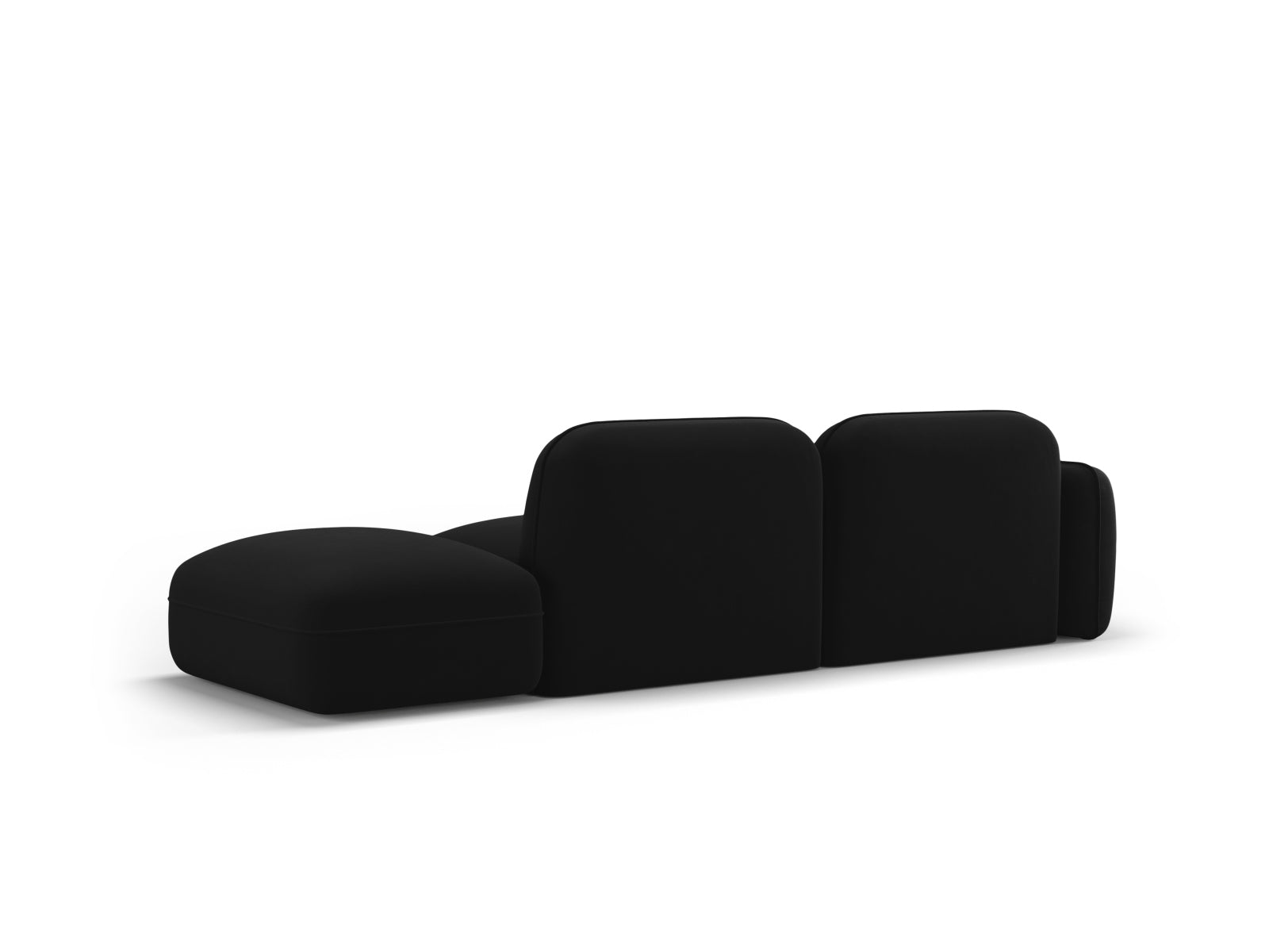 Elegantes 3-Sitzer Sofa Sydney aus weichem Velours in Schwarz, ideal für stilvolle Wohnräume, von Cosmopolitan Design.