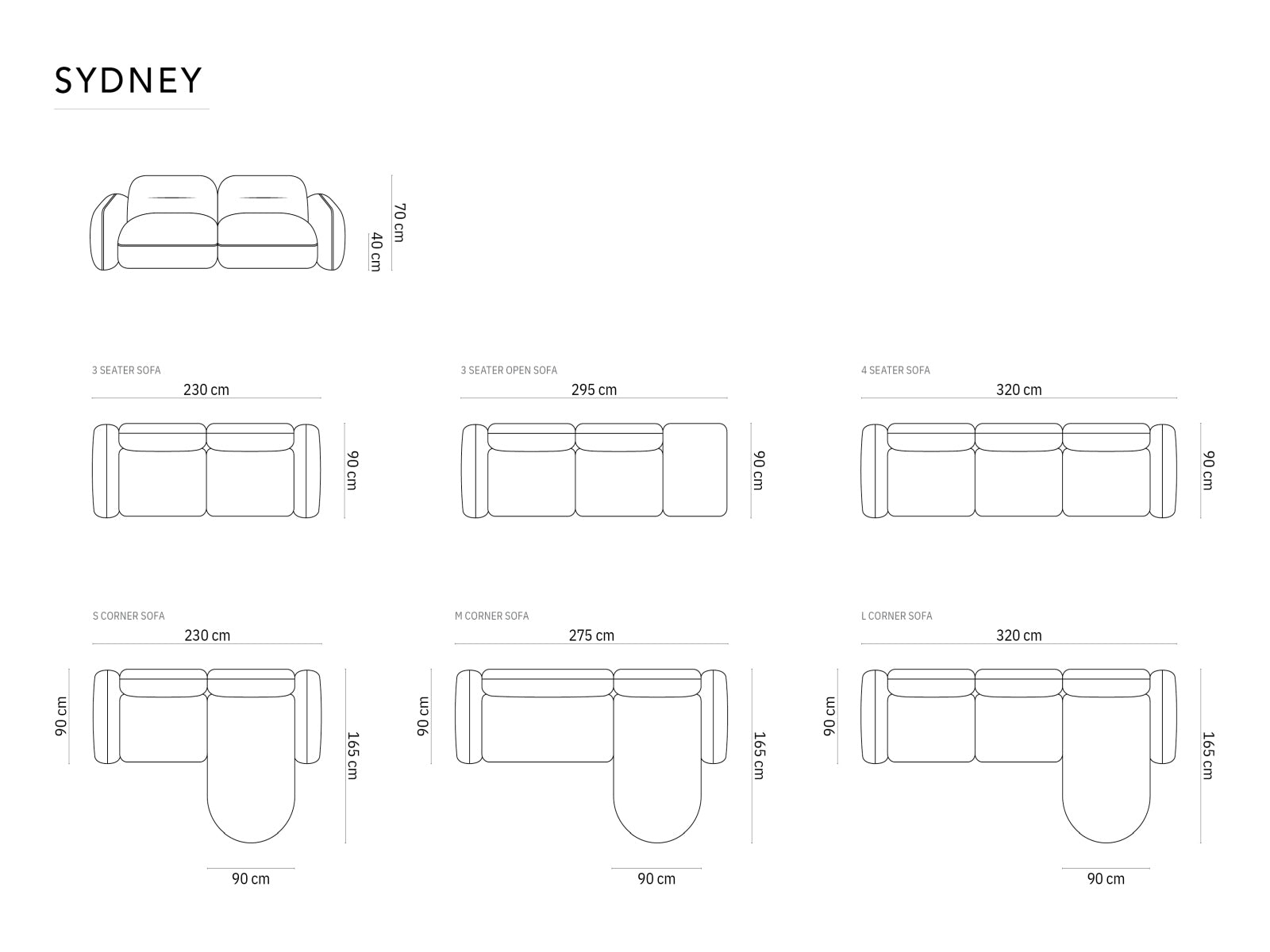 Modulares 3-Sitzer Sofa Sydney in edlem Velours, rechte Ausführung, perfekt für moderne Wohnkonzepte von Cosmopolitan Design.