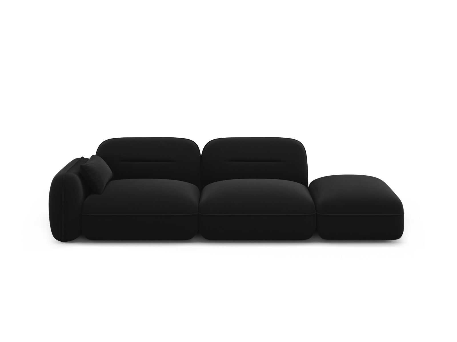 Sydney Velour Modular sofa rechts 3 Sitzer in Black präsentiert im Onlineshop von KAQTU Design AG. 3er Sofa ist von Cosmopolitan Design