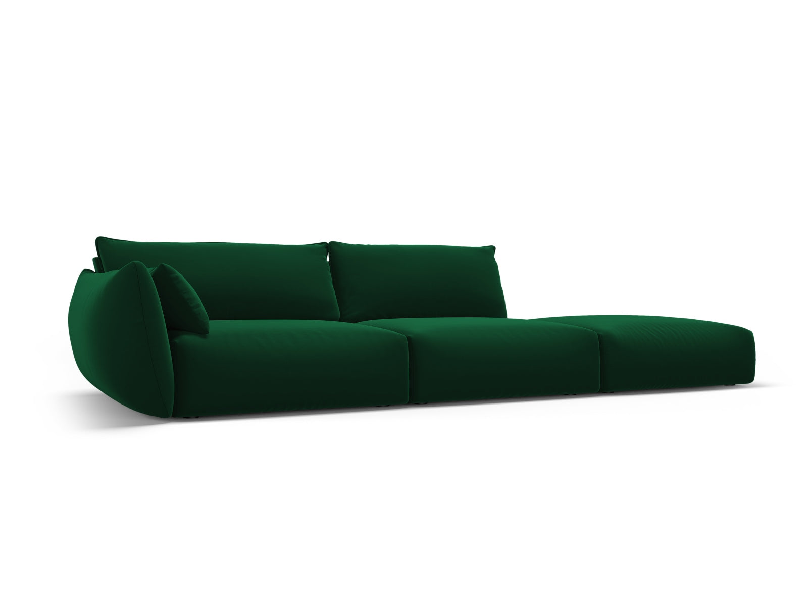 Elegantes 4-Sitzer Sofa Matera in Flaschengrün, ideal für stilvolle Wohnräume. Hochwertiges Design von Cosmopolitan Design.