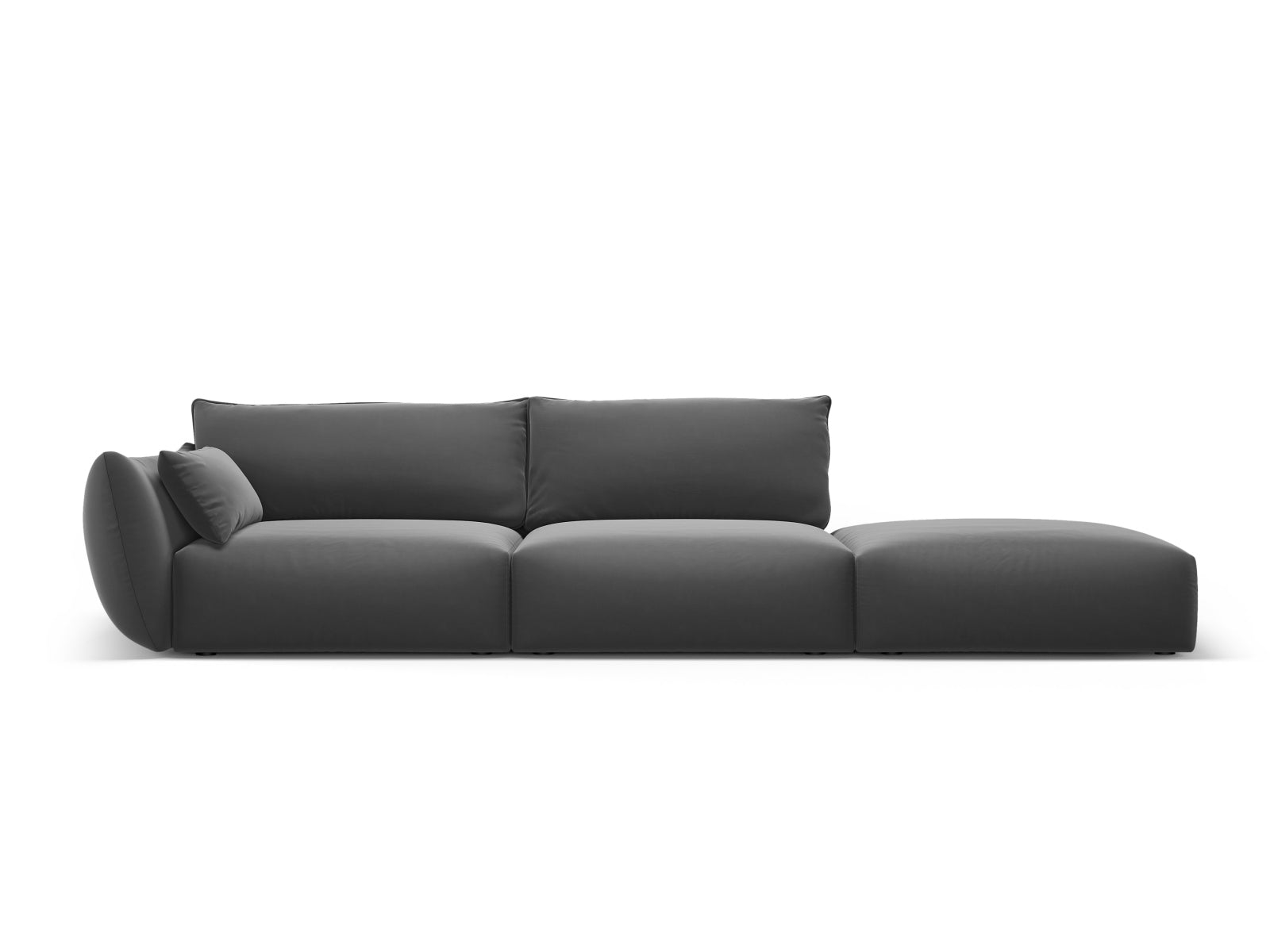 4-Sitzer Sofa rechts Matera in Dark Grey-Salvador präsentiert im Onlineshop von KAQTU Design AG. 4er Sofa ist von Cosmopolitan Design