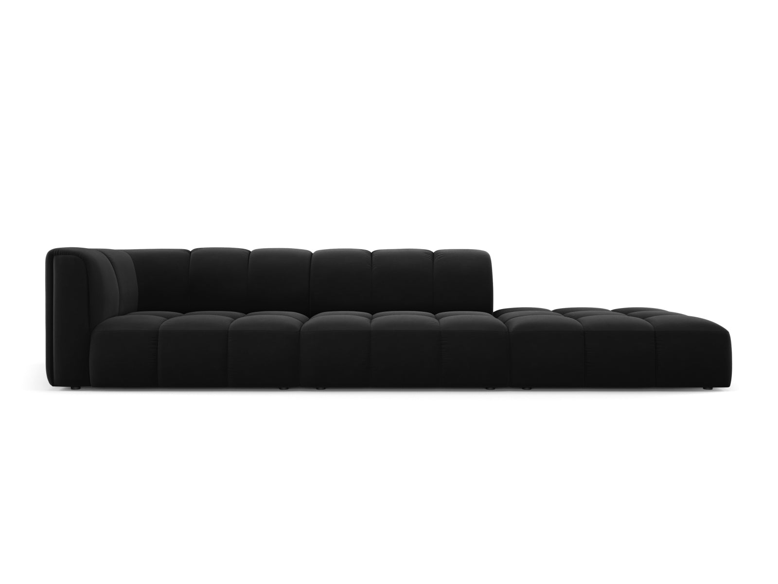 4-Sitzer Modular Sofa rechts Moritz in Black-Bluvel präsentiert im Onlineshop von KAQTU Design AG. 4er Sofa ist von Cosmopolitan Design