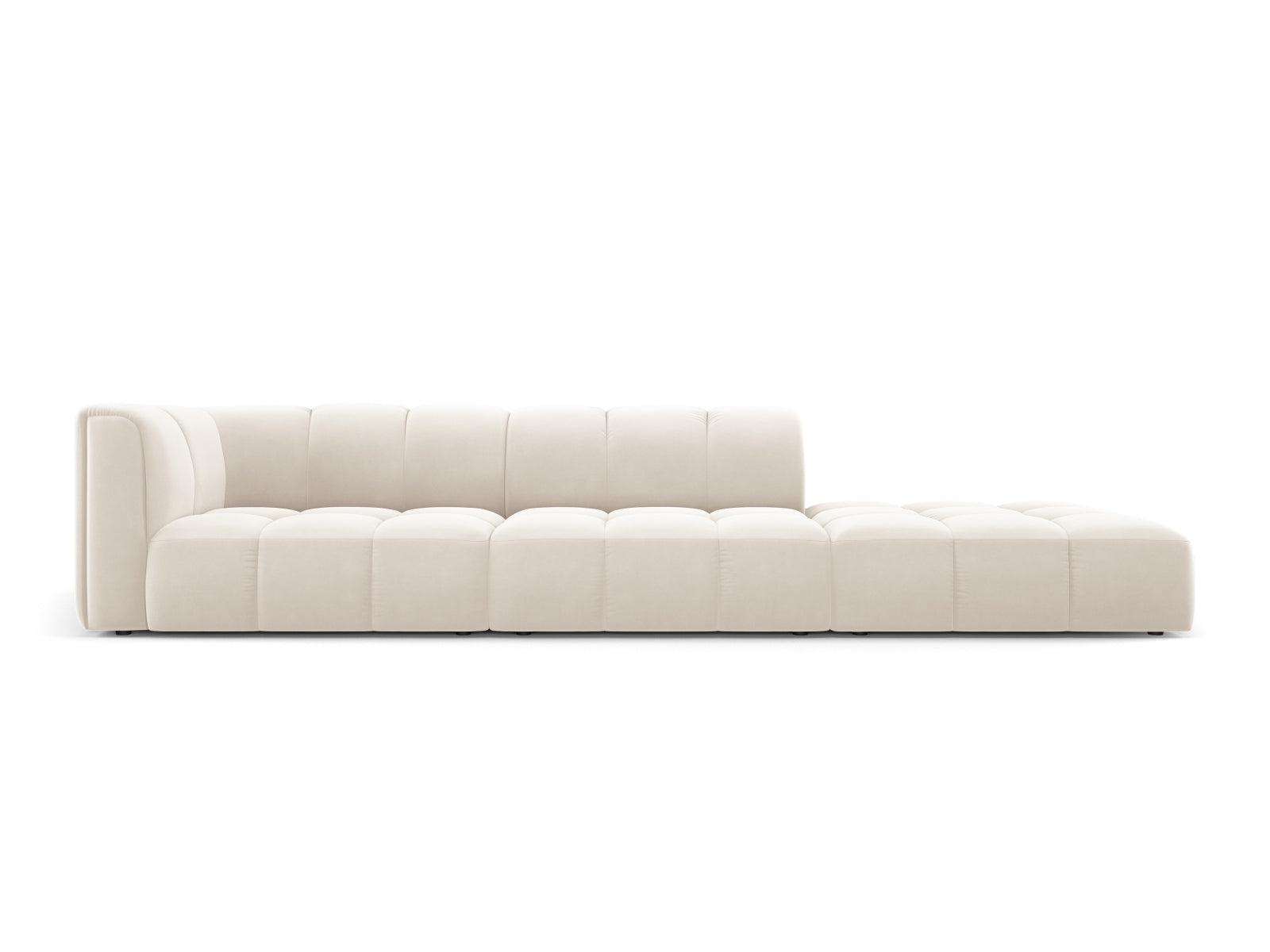 4-Sitzer Modular Sofa rechts Moritz in Light Beige-Bluvel präsentiert im Onlineshop von KAQTU Design AG. 4er Sofa ist von Cosmopolitan Design