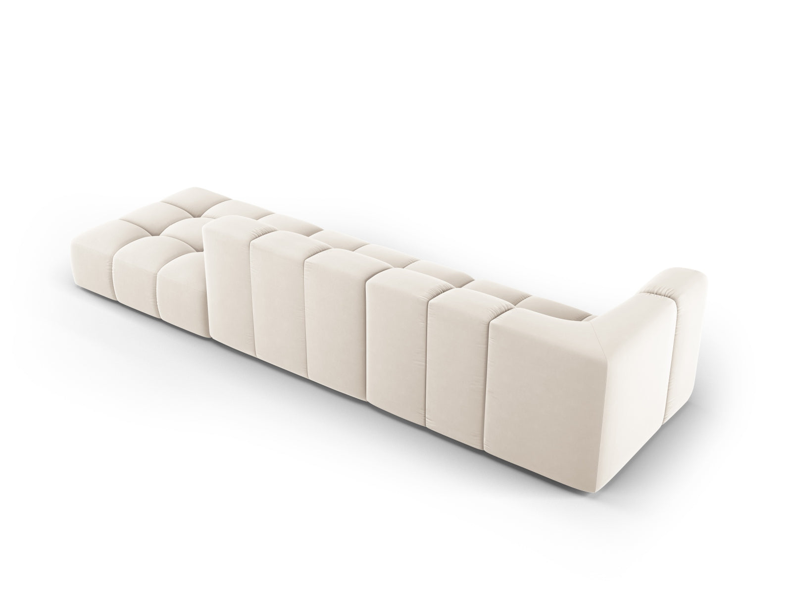 Modulares 4-Sitzer Sofa Moritz in sanftem Beige, perfekt für stilvolle Wohnzimmer, angeboten von Cosmopolitan Design.