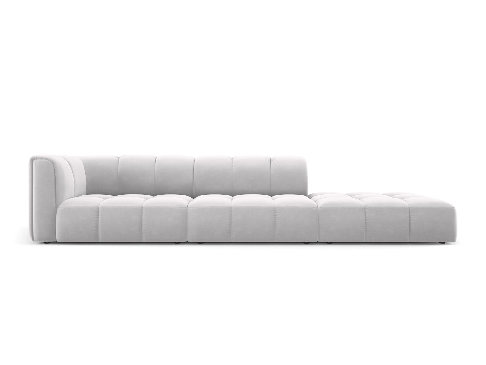 4-Sitzer Modular Sofa rechts Moritz in Silver-Bluvel präsentiert im Onlineshop von KAQTU Design AG. 4er Sofa ist von Cosmopolitan Design