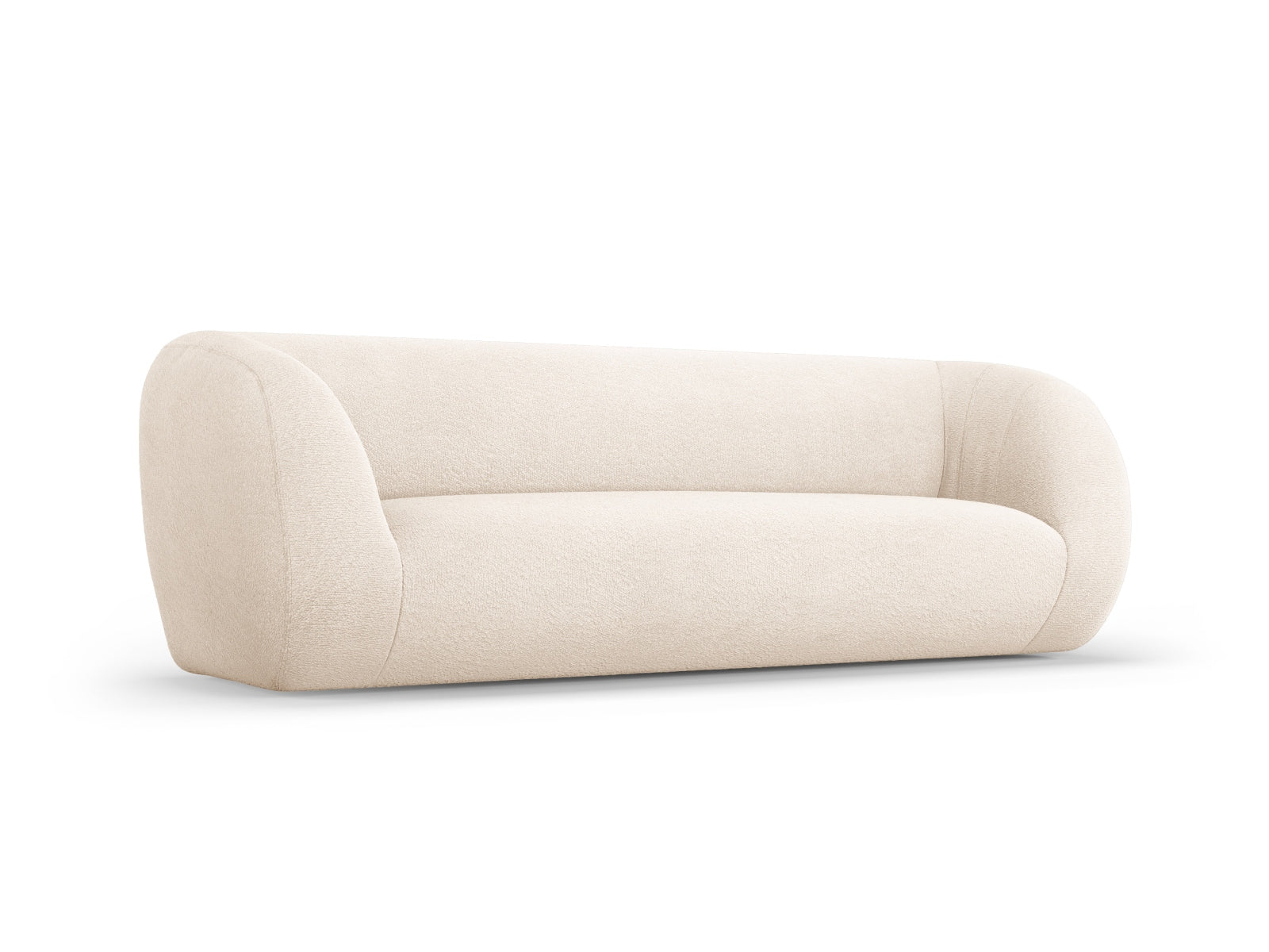 Erleben Sie das stilvolle Essen Boucle Sofa 3 Sitzer von Cosmopolitan Design. Ideal für Ihr modernes Zuhause, vereint es Komfort und Eleganz.