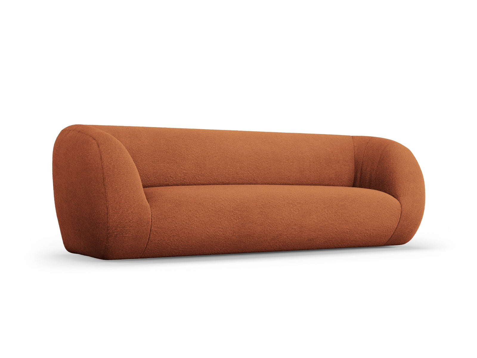 Stilvolles 3-Sitzer Sofa "Essen" in sanftem Terracotta-Boucle, perfekt für ein modernes Wohnambiente und gemütliche Stunden.