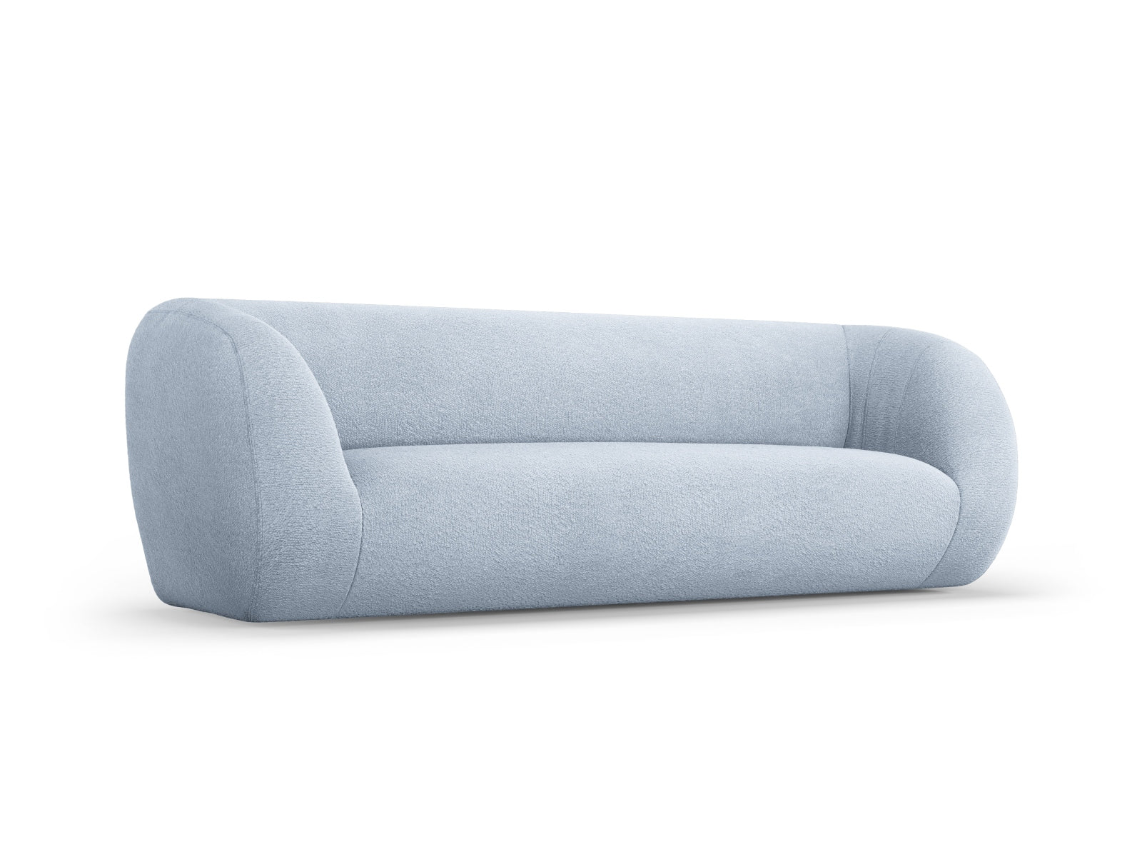 Modernes 3-Sitzer Sofa "Essen" in zartem Hellblau, perfekt für stilvolle Wohnräume, entworfen von Cosmopolitan Design.