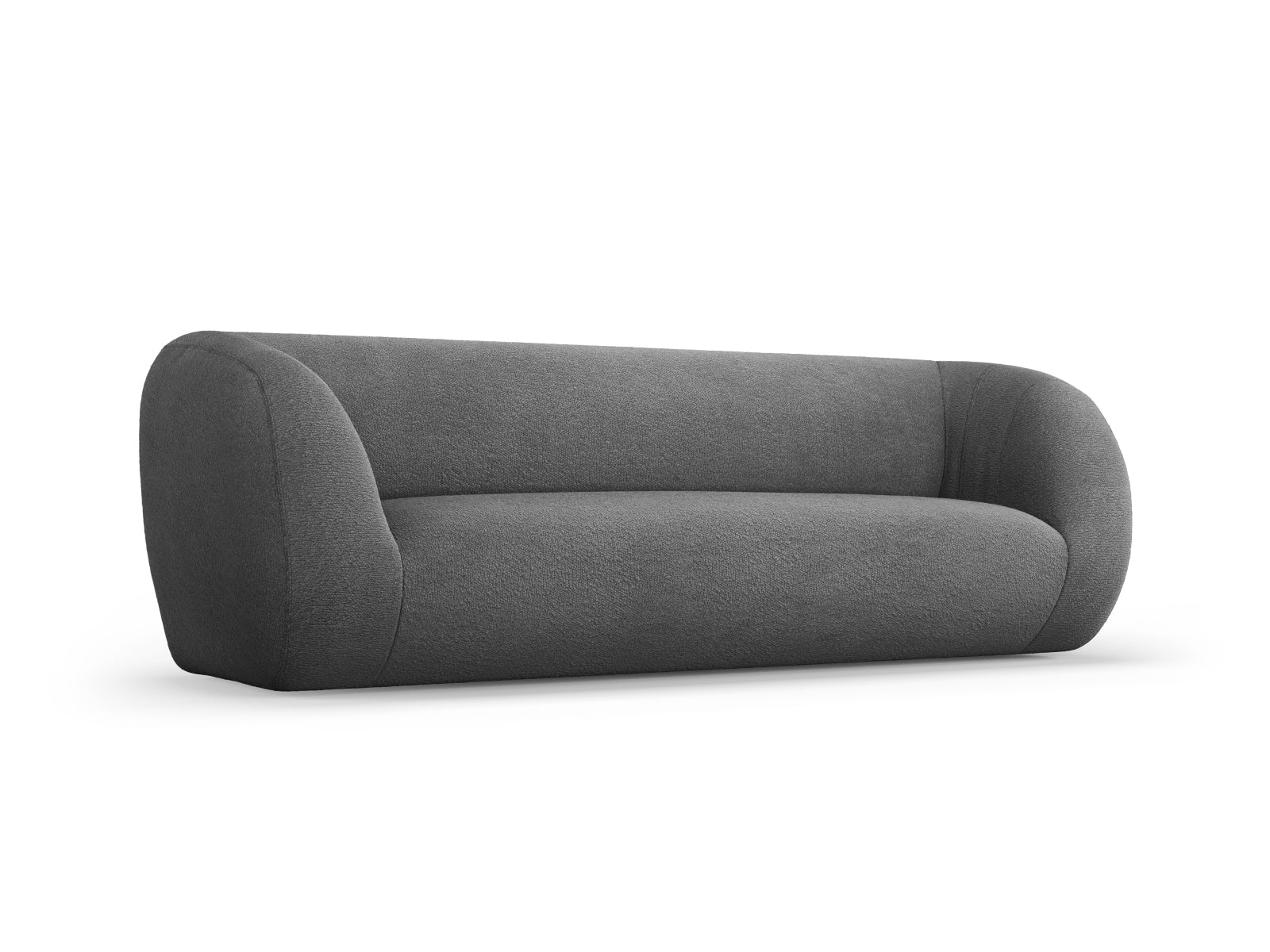 Modernes 3-Sitzer Sofa "Essen Boucle" in edlem Dunkelgrau, ideal für stilvolle Wohnräume, entworfen von Cosmopolitan Design.