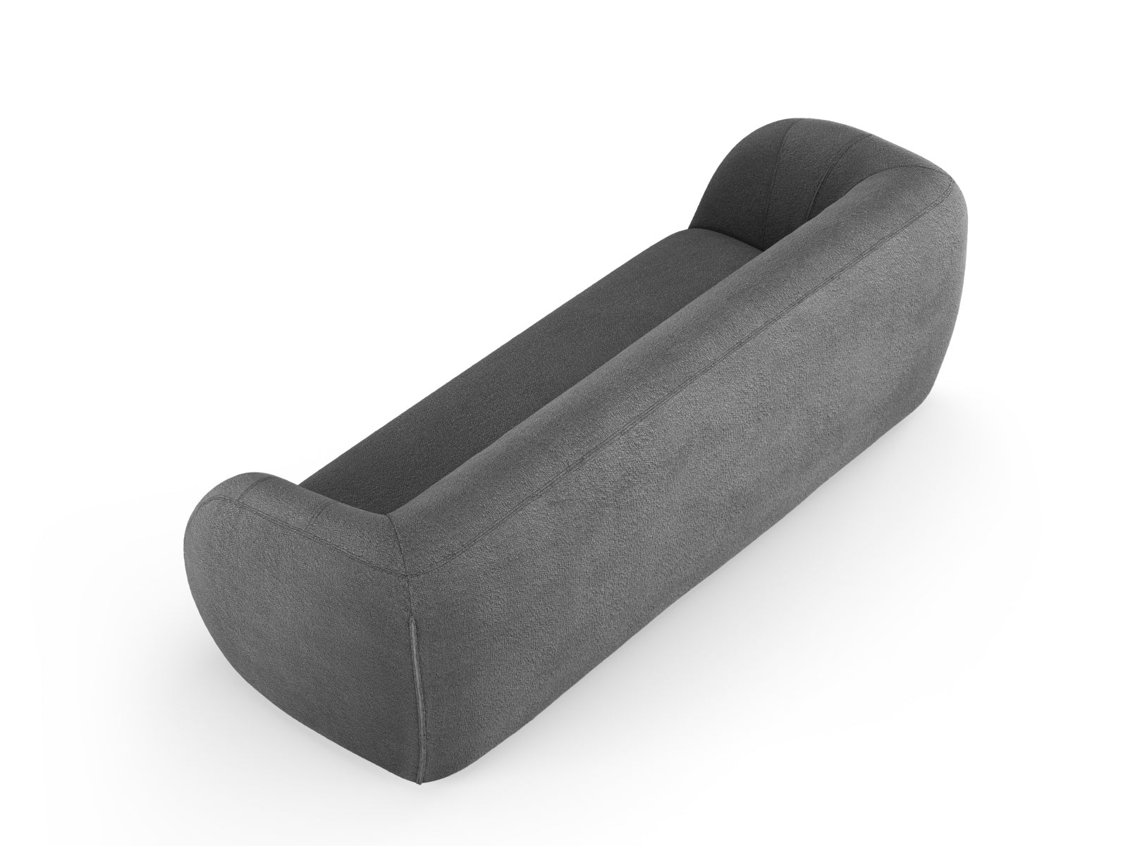 Elegantes 3-Sitzer Sofa "Essen Boucle" in luxuriösem Dunkelgrau, perfekt für moderne Wohnkonzepte, designt von Cosmopolitan Design.
