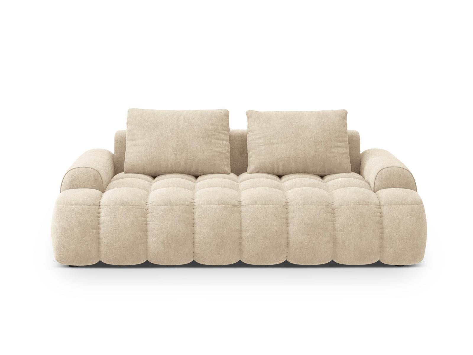 Linz Velour Sofa 3 Sitzer 100cm in Light Beige präsentiert im Onlineshop von KAQTU Design AG. 3er Sofa ist von Cosmopolitan Design