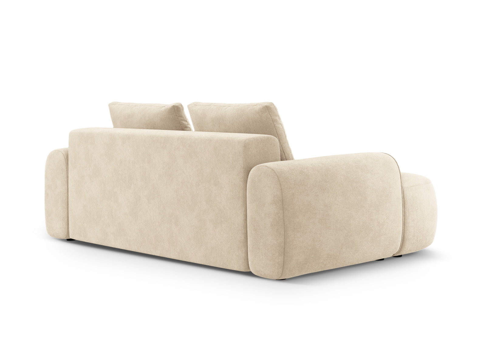 Elegantes 3-Sitzer Sofa Linz aus weichem Velours in sanftem Beige, ideal für stilvolle Wohnräume und entspannte Abende.