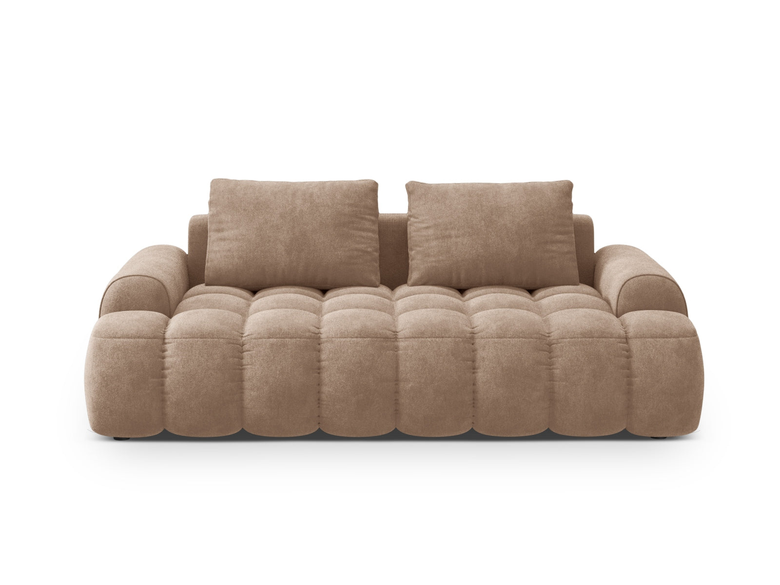 Linz Velour Sofa 3 Sitzer 100cm in Dark Beige-Vogue präsentiert im Onlineshop von KAQTU Design AG. 3er Sofa ist von Cosmopolitan Design