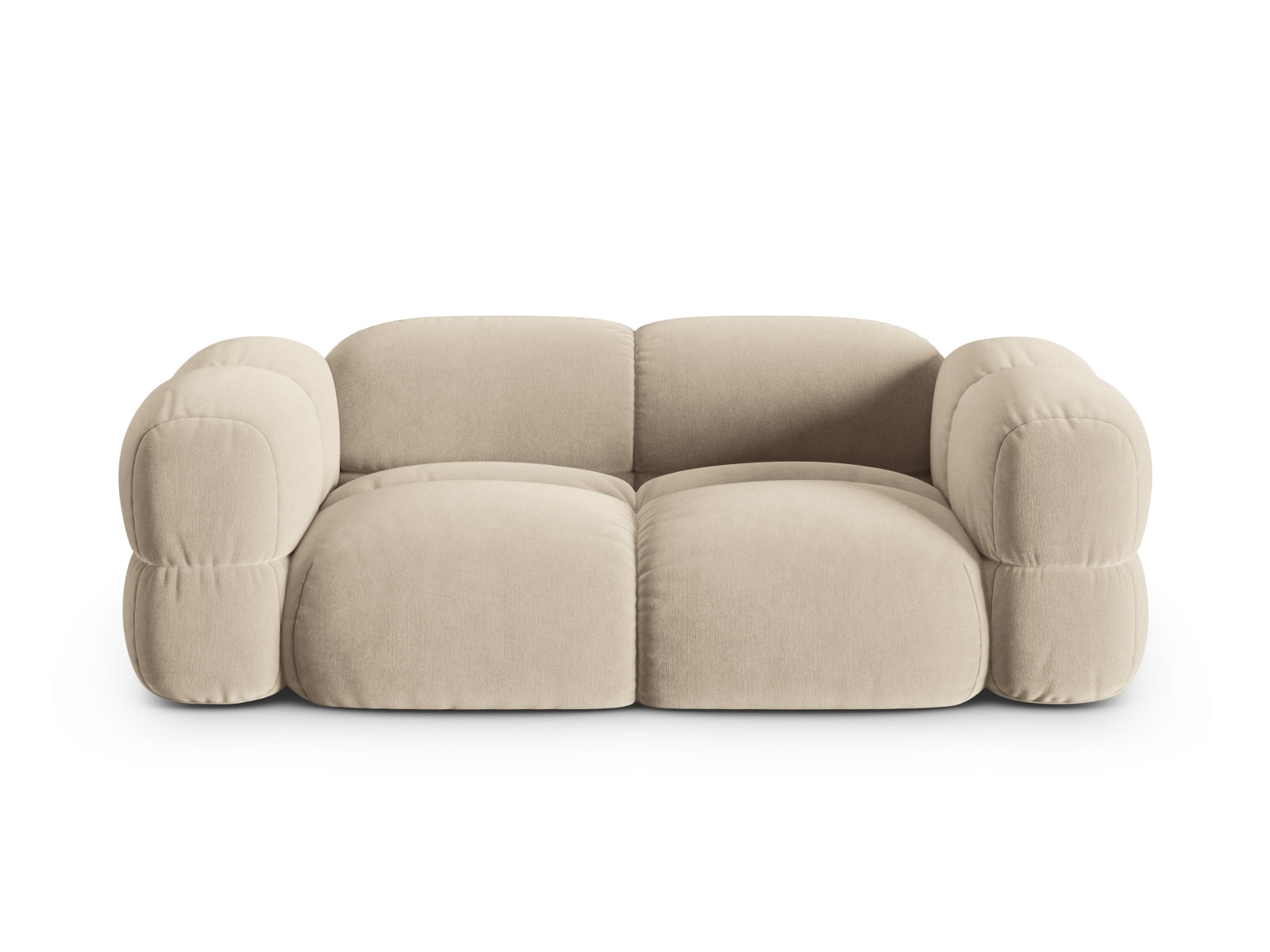 Loretto Velour Sofa 3 Sitzer 100cm in Light Beige-Vogue präsentiert im Onlineshop von KAQTU Design AG. 3er Sofa ist von Cosmopolitan Design