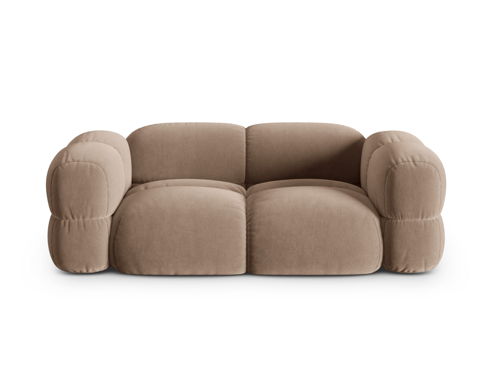 Loretto Velour Sofa 3 Sitzer 100cm in Dark Beige-Vogue präsentiert im Onlineshop von KAQTU Design AG. 3er Sofa ist von Cosmopolitan Design