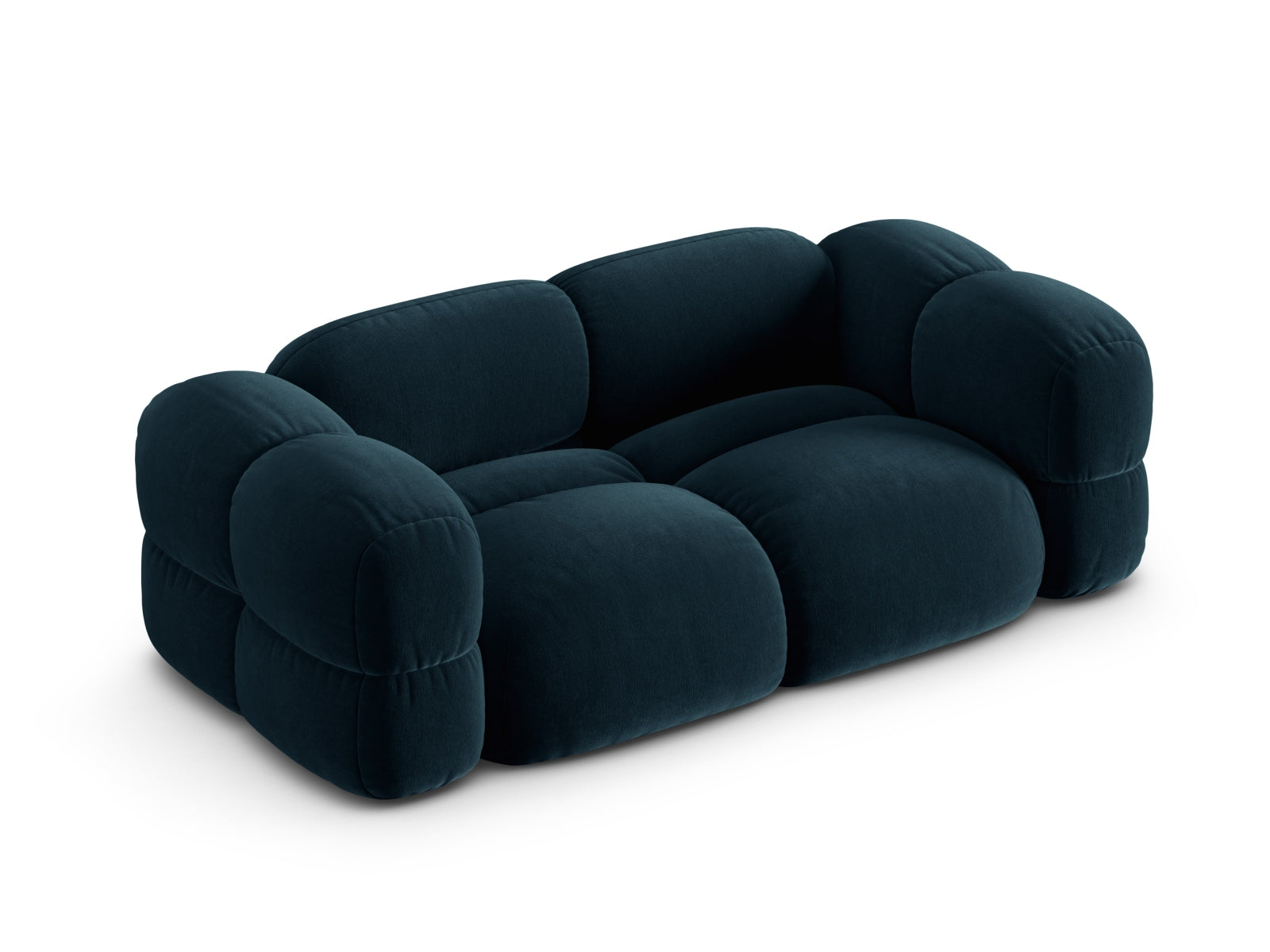Elegantes 3-Sitzer Sofa Loretto aus weichem Velours in tiefem Petrol, ideal für stilvolle Wohnräume und entspannte Abende.