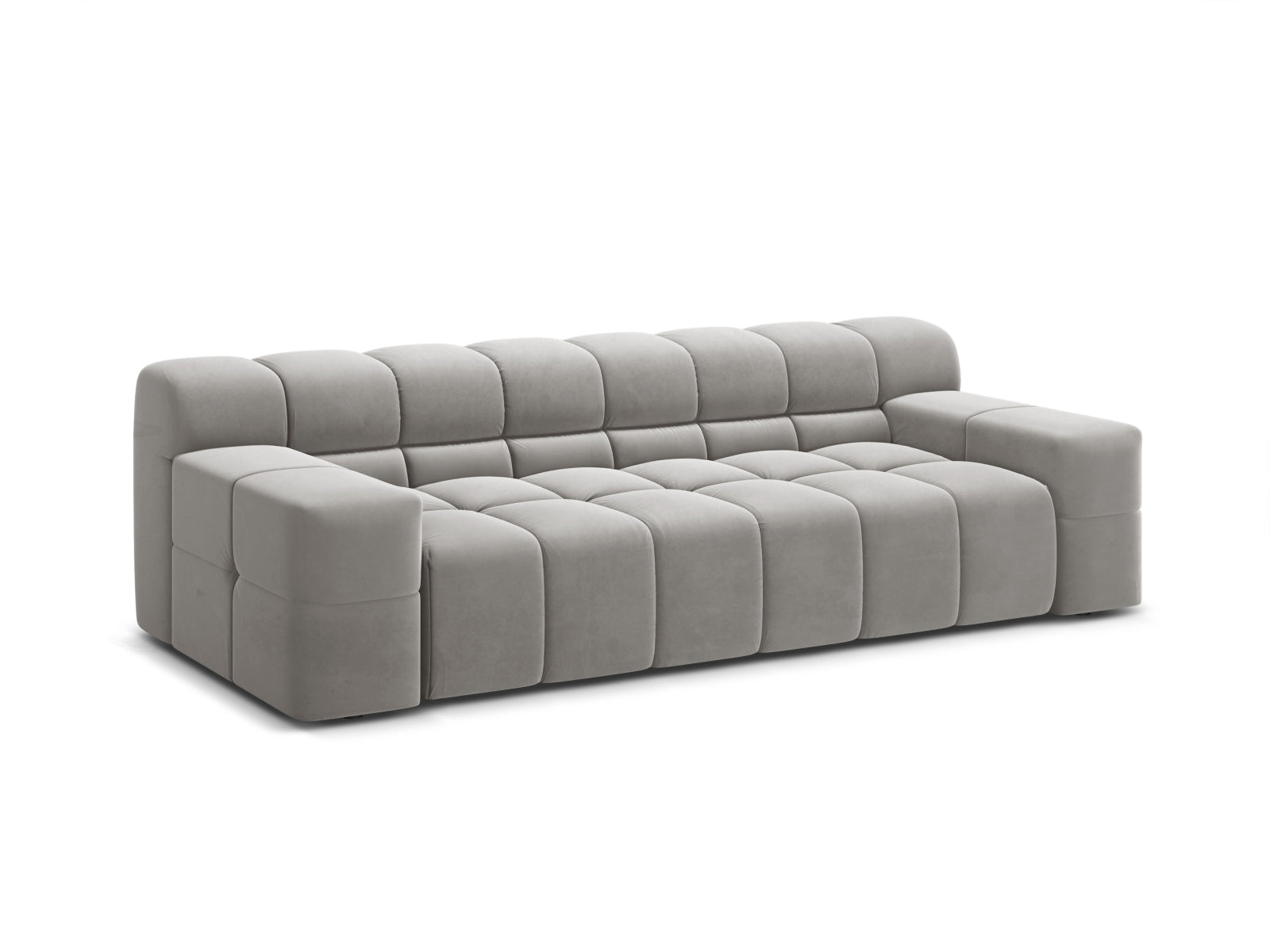 Elegantes 3-Sitzer Sofa Hawaii in edlem Silver-Magic Velvet, ideal für stilvolle Wohnräume, erhältlich bei KAQTU Design AG.