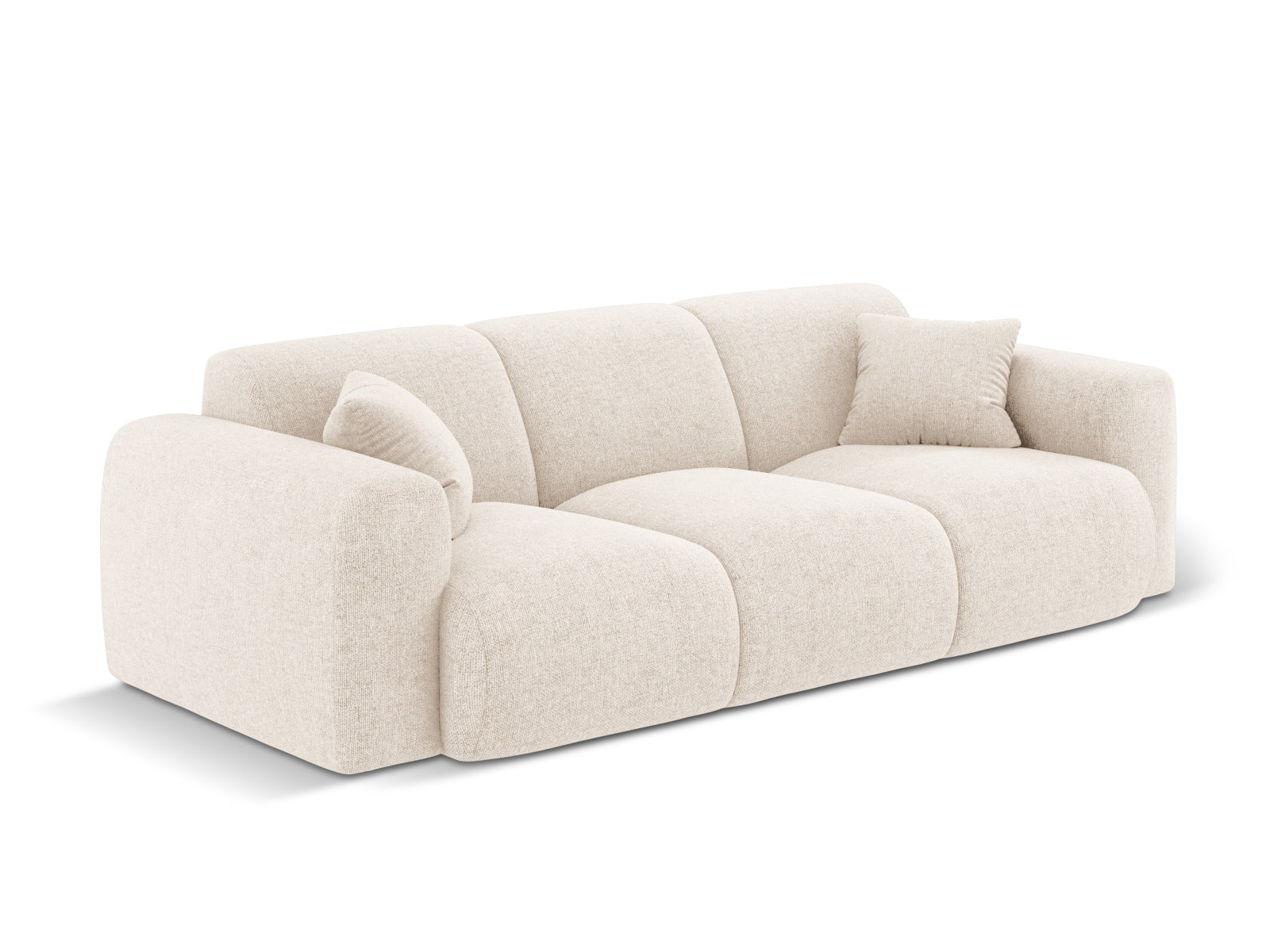 Stilvolles Nolio 3-Sitzer Sofa in zartem Beige, perfekt für moderne Wohnkonzepte. Hochwertige Verarbeitung von Cosmopolitan Design.