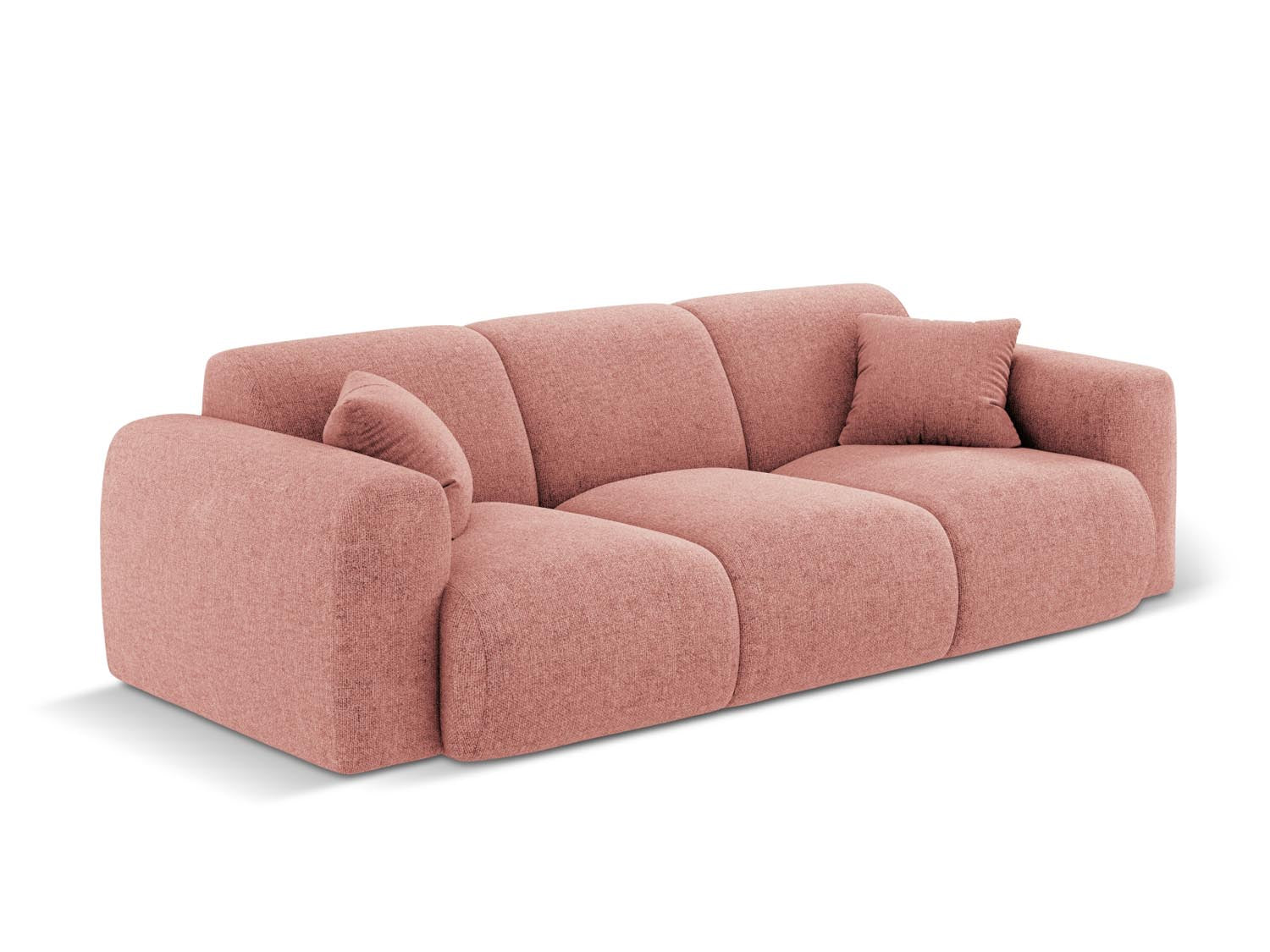 Stilvolles 3-Sitzer Sofa Nolio in zartem Rosa, perfekt für moderne Wohnkonzepte. Hochwertige Verarbeitung von Cosmopolitan Design.