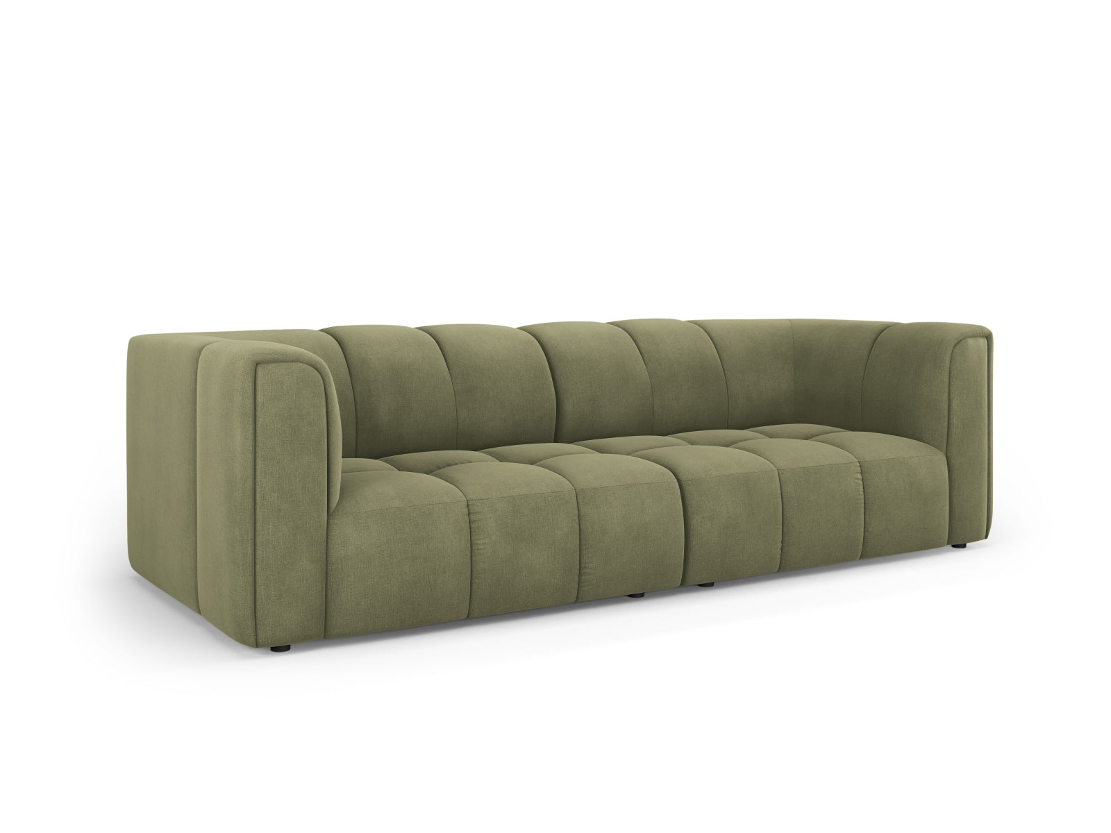 Elegantes 3-Sitzer Sofa Moritz in sanftem Lichtgrün, ideal für moderne Wohnräume, erhältlich bei KAQTU Design AG.