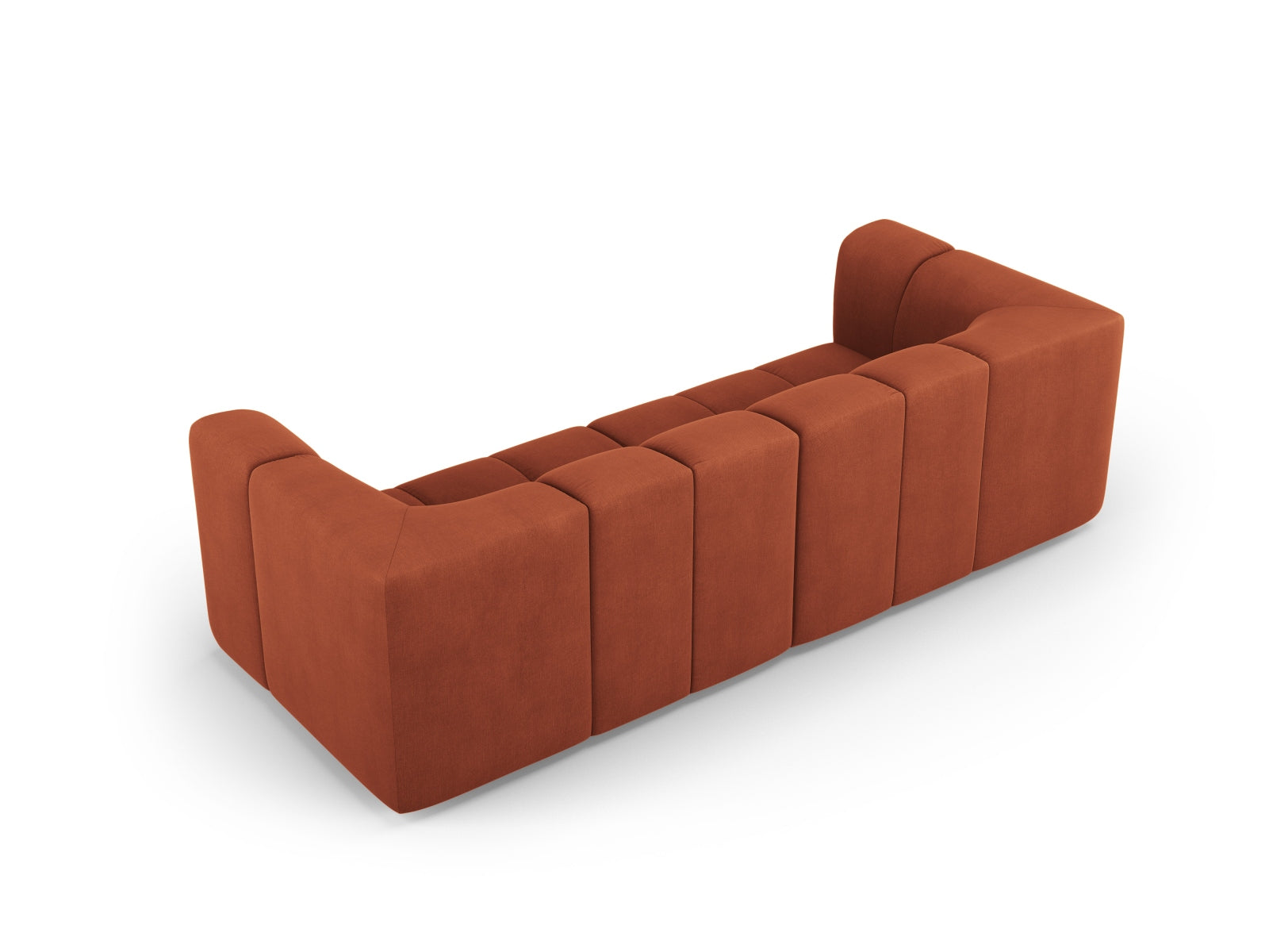 Elegantes 3-Sitzer Sofa Moritz in strahlendem Orange, perfekt für ein modernes Wohnambiente, erhältlich bei Cosmopolitan Design.