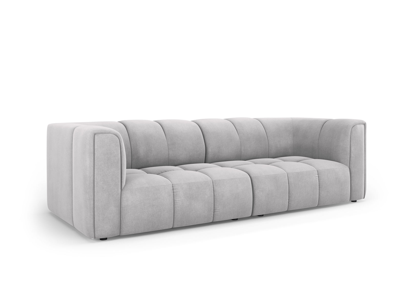 Elegantes 3-Sitzer Sofa Moritz in hellem Grau, ideal für moderne Wohnräume, erhältlich bei KAQTU Design AG.